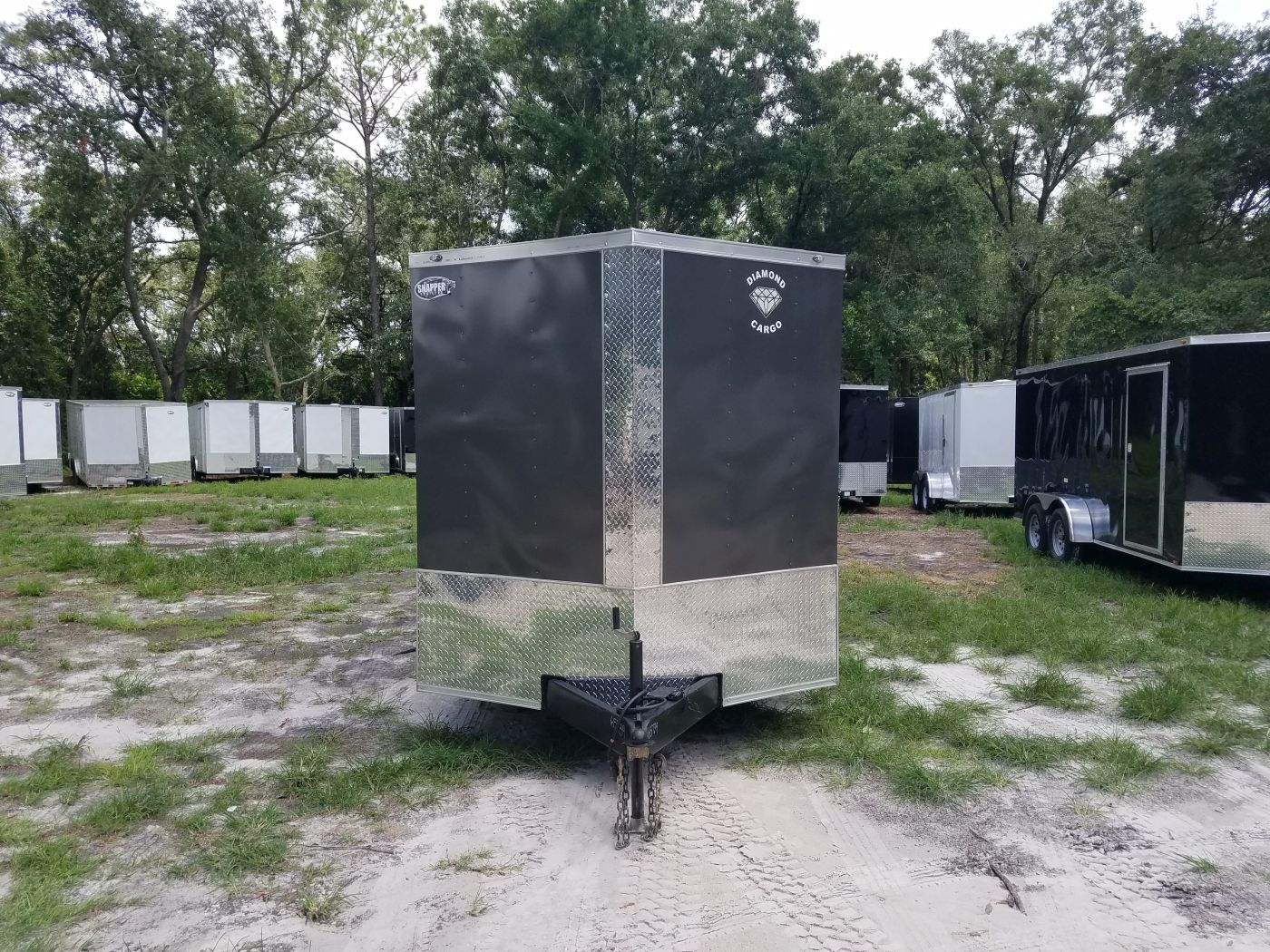 Diamond Cargo 7x16 TA Trailer - Charcoal, Ramp, Side Door, Extra Height - Image 17