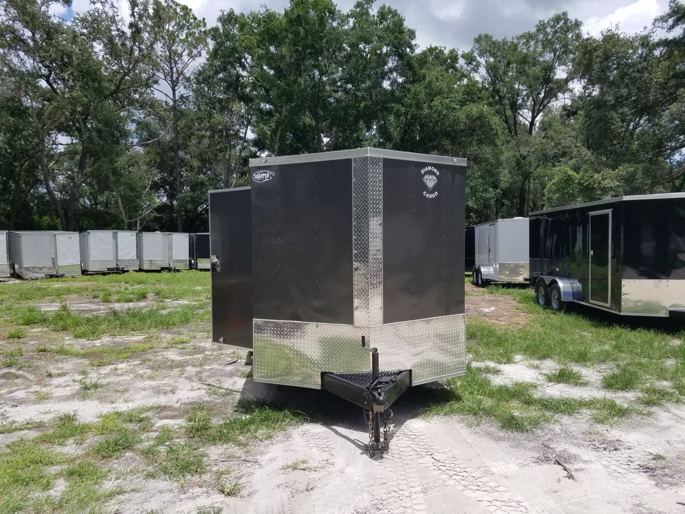 Diamond Cargo 7x16 TA Trailer - Charcoal, Ramp, Side Door, Extra Height - Image 15