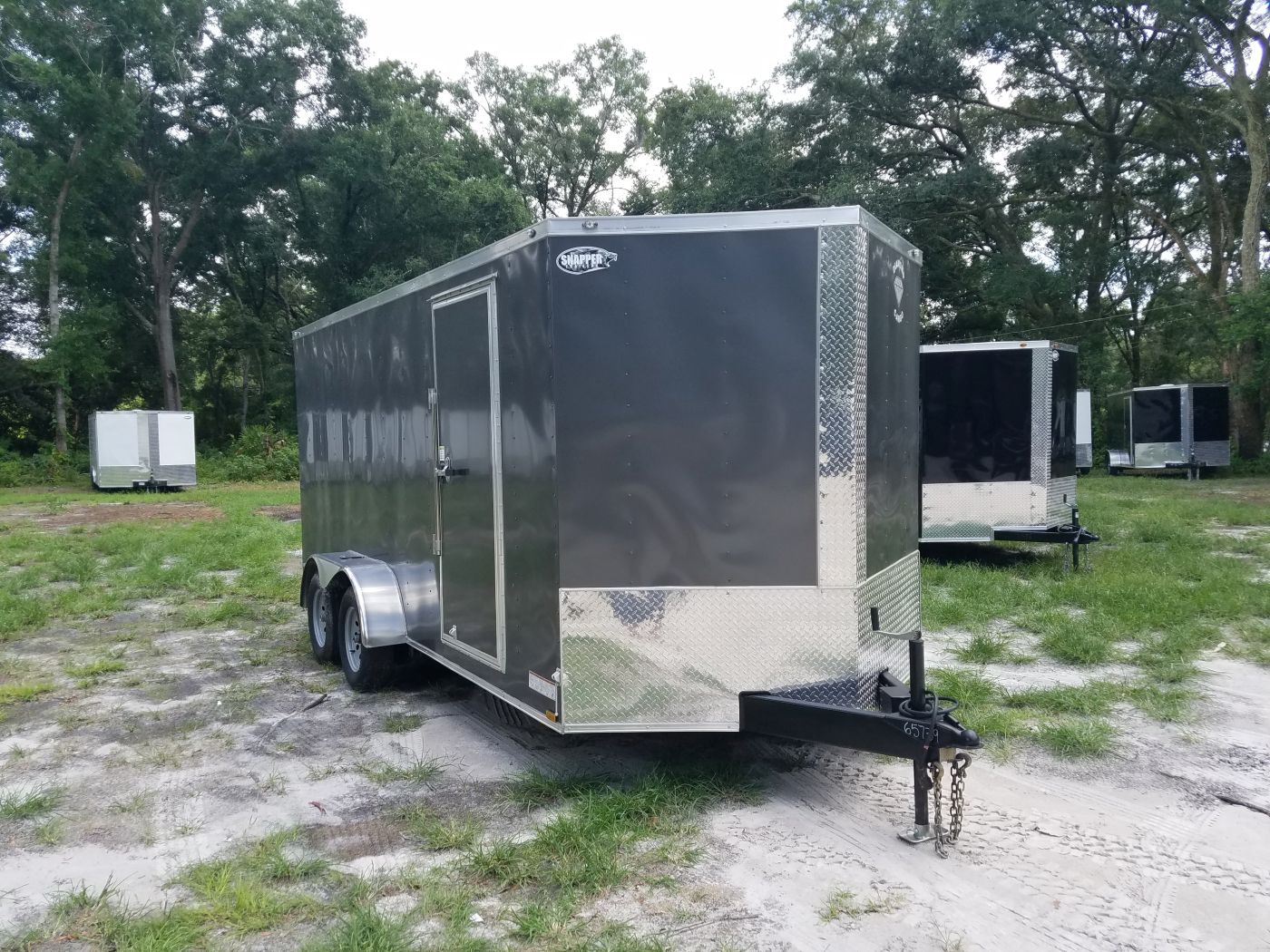 Diamond Cargo 7x16 TA Trailer - Charcoal, Ramp, Side Door, Extra Height - Image 16
