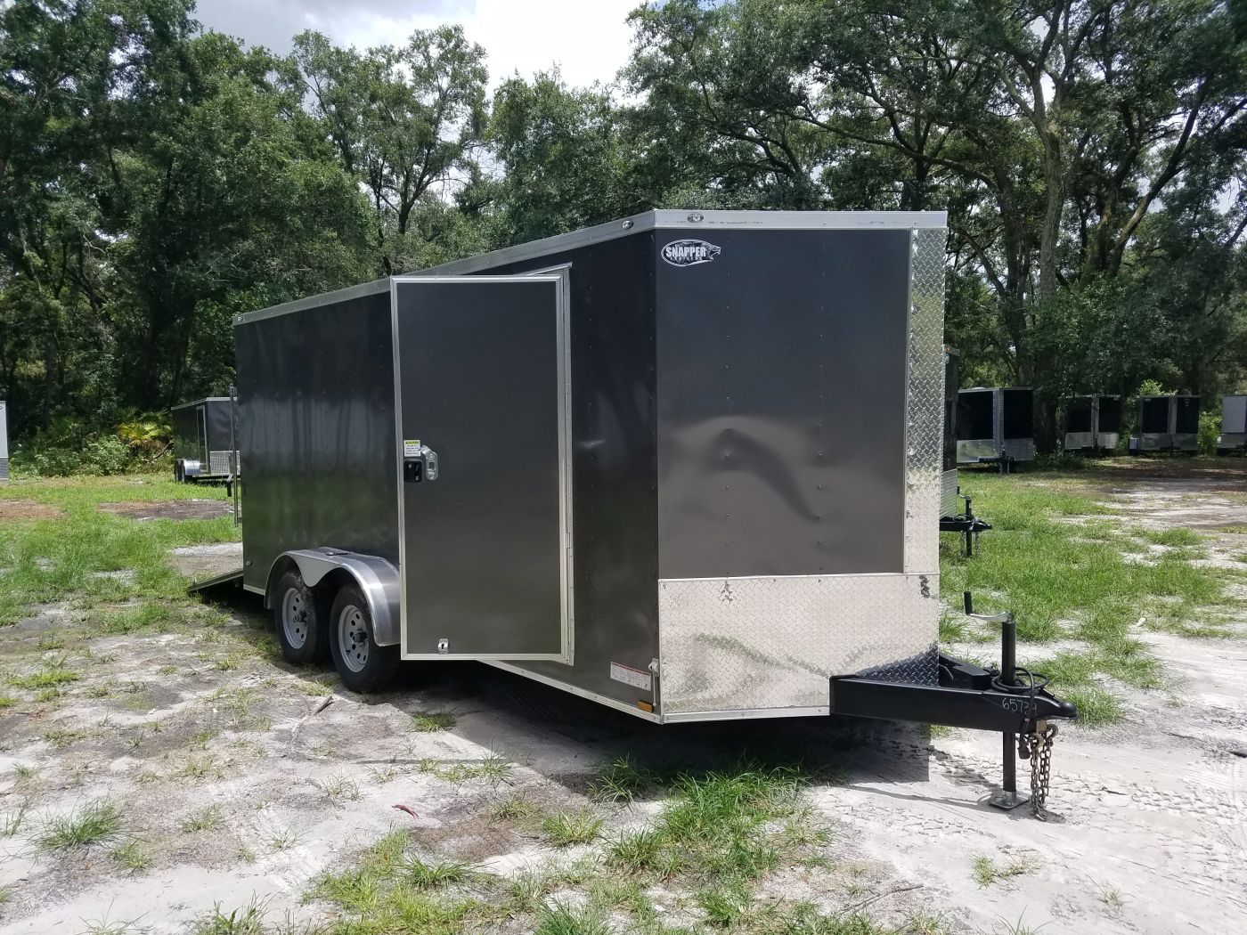 Diamond Cargo 7x16 TA Trailer - Charcoal, Ramp, Side Door, Extra Height - Image 14
