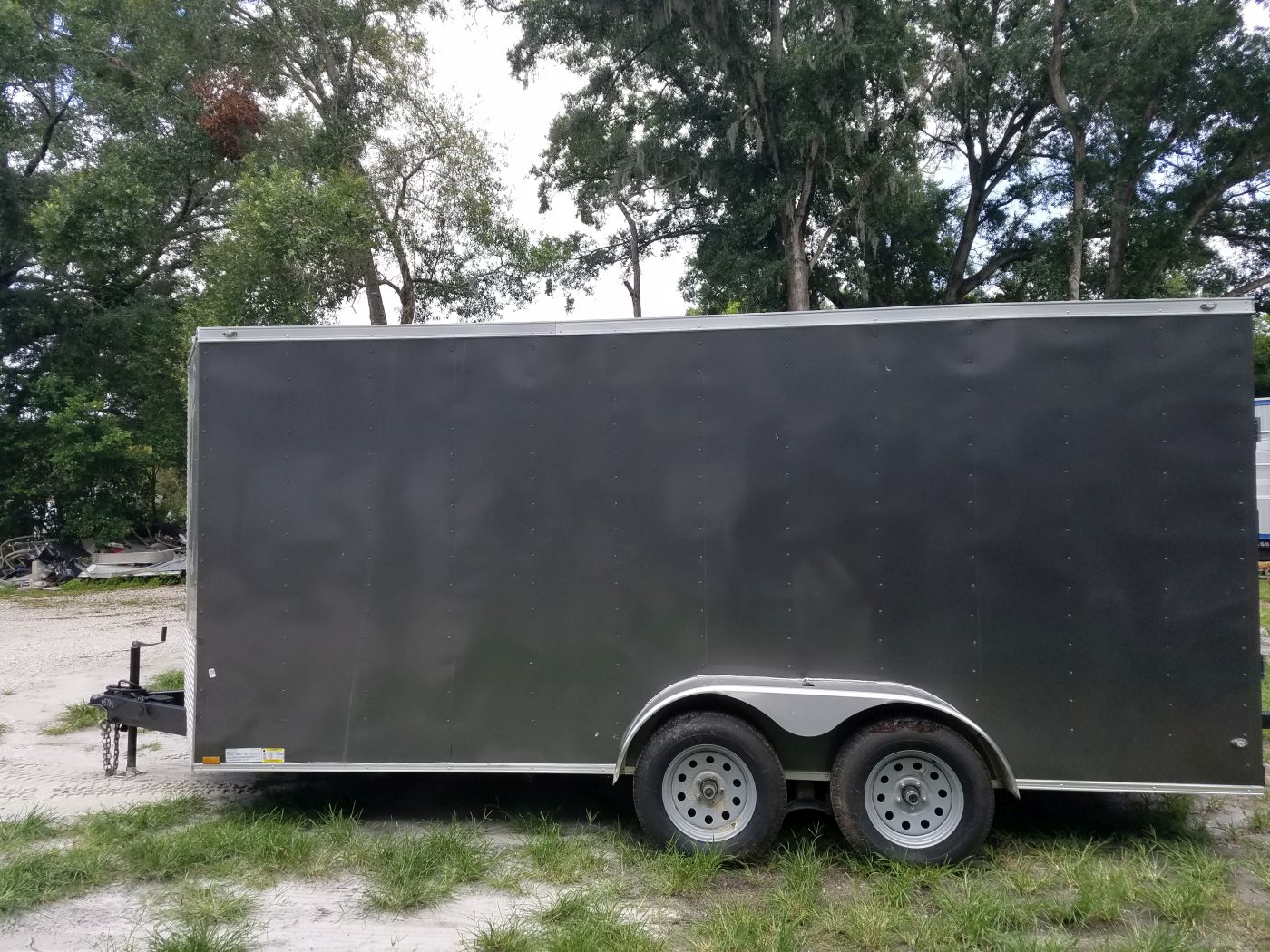 Diamond Cargo 7x16 TA Trailer - Charcoal, Ramp, Side Door, Extra Height - Image 5