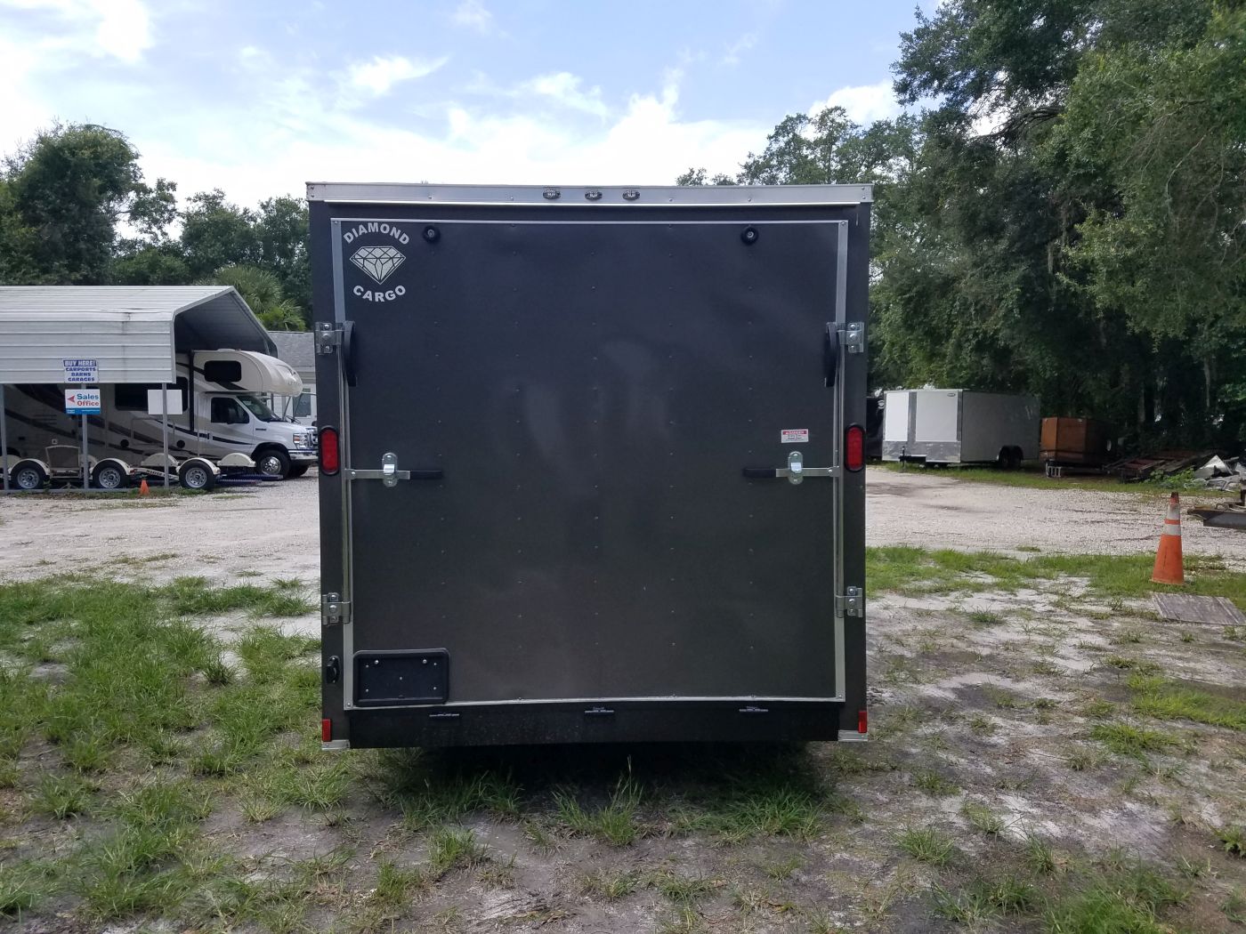 Diamond Cargo 7x16 TA Trailer - Charcoal, Ramp, Side Door, Extra Height - Image 9