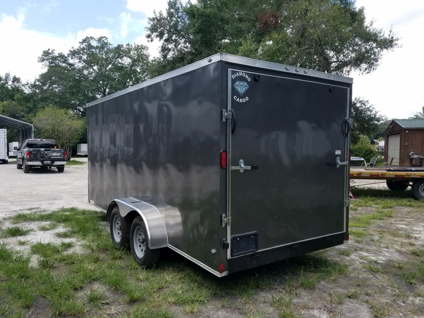 Diamond Cargo 7x16 TA Trailer - Charcoal, Ramp, Side Door, Extra Height - Image 7