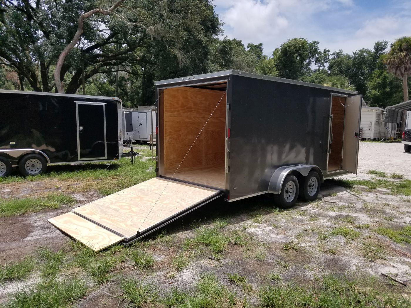 Diamond Cargo 7x16 TA Trailer - Charcoal, Ramp, Side Door, Extra Height - Image 10