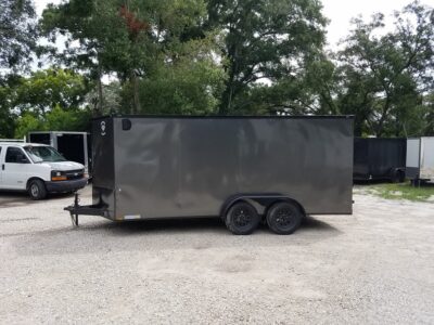 Diamond Cargo 7x16 TA Trailer - Charcoal, Ramp, Side Door, Extra Height, Blackout - Image 4