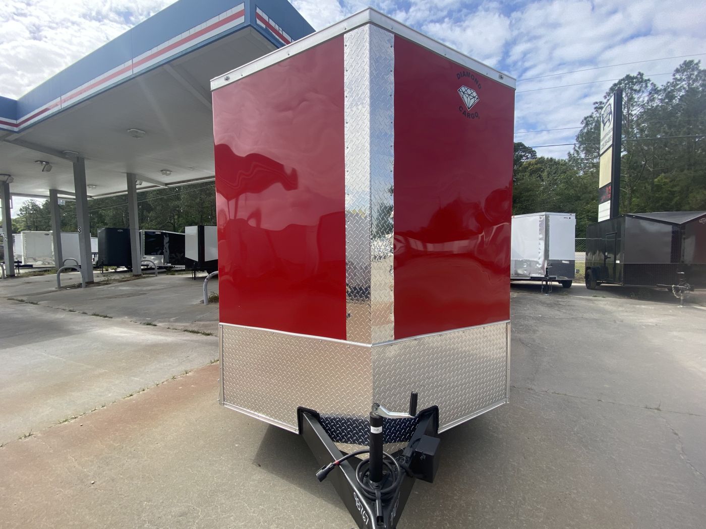 Diamond Cargo 7x16 TA Trailer - Red, Ramp, Side Door, Extra Height - Image 10