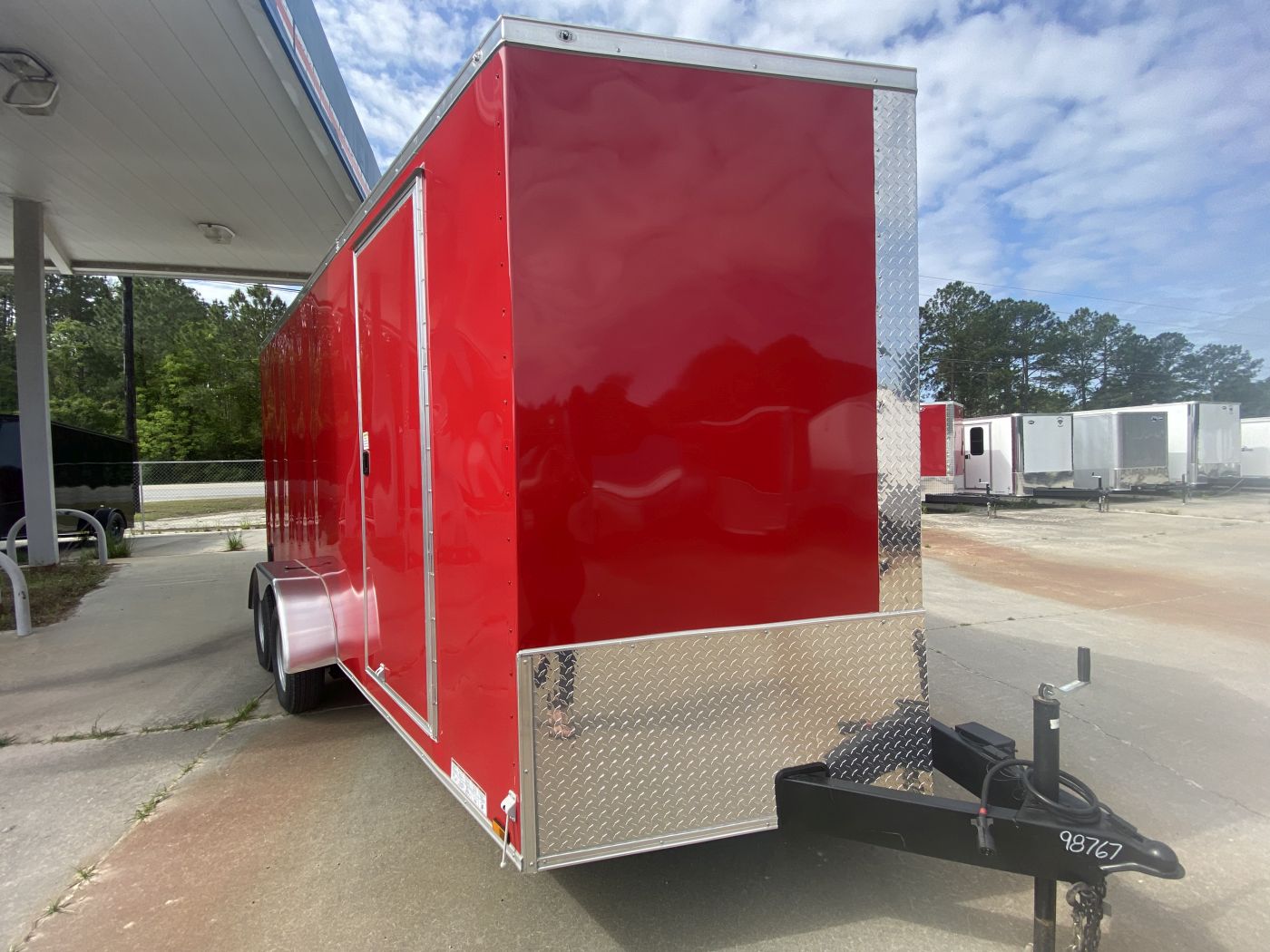 Diamond Cargo 7x16 TA Trailer - Red, Ramp, Side Door, Extra Height - Image 9