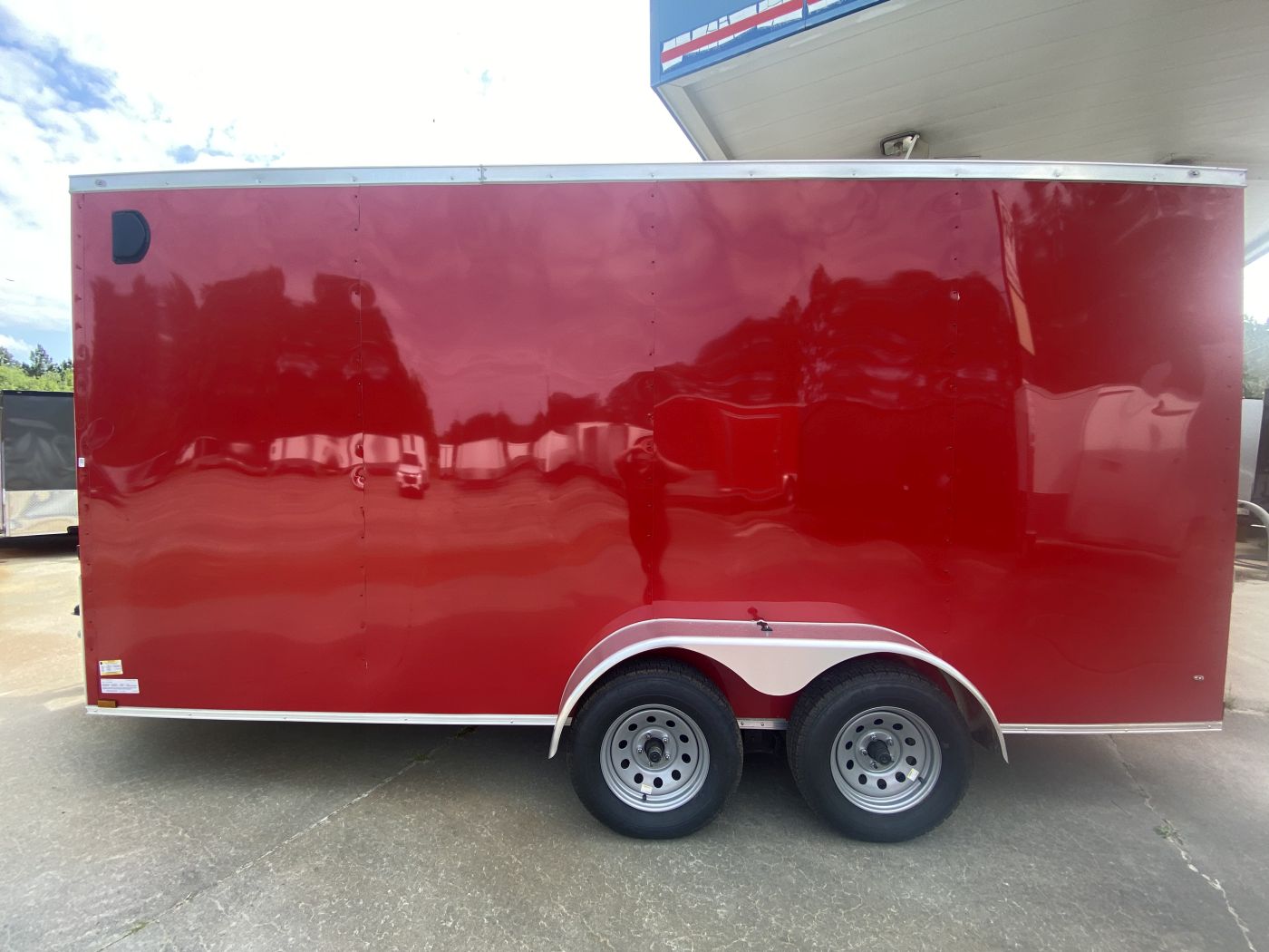 Diamond Cargo 7x16 TA Trailer - Red, Ramp, Side Door, Extra Height - Image 2