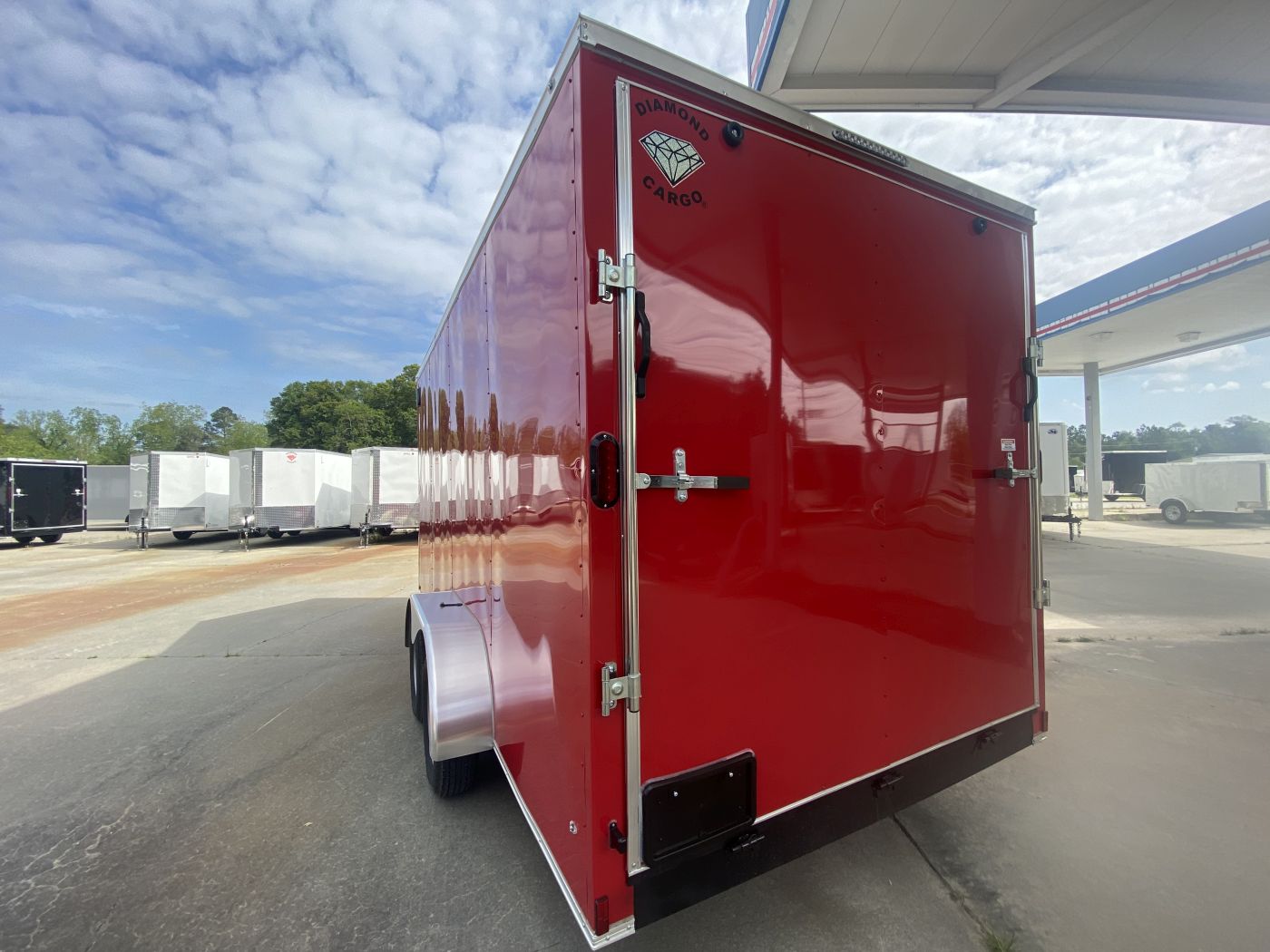Diamond Cargo 7x16 TA Trailer - Red, Ramp, Side Door, Extra Height - Image 3