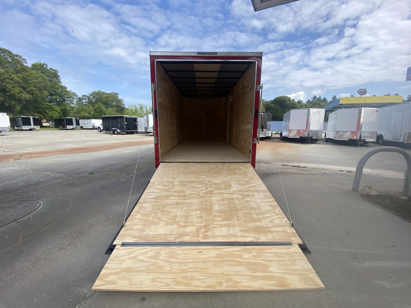 Diamond Cargo 7x16 TA Trailer - Red, Ramp, Side Door, Extra Height - Image 4