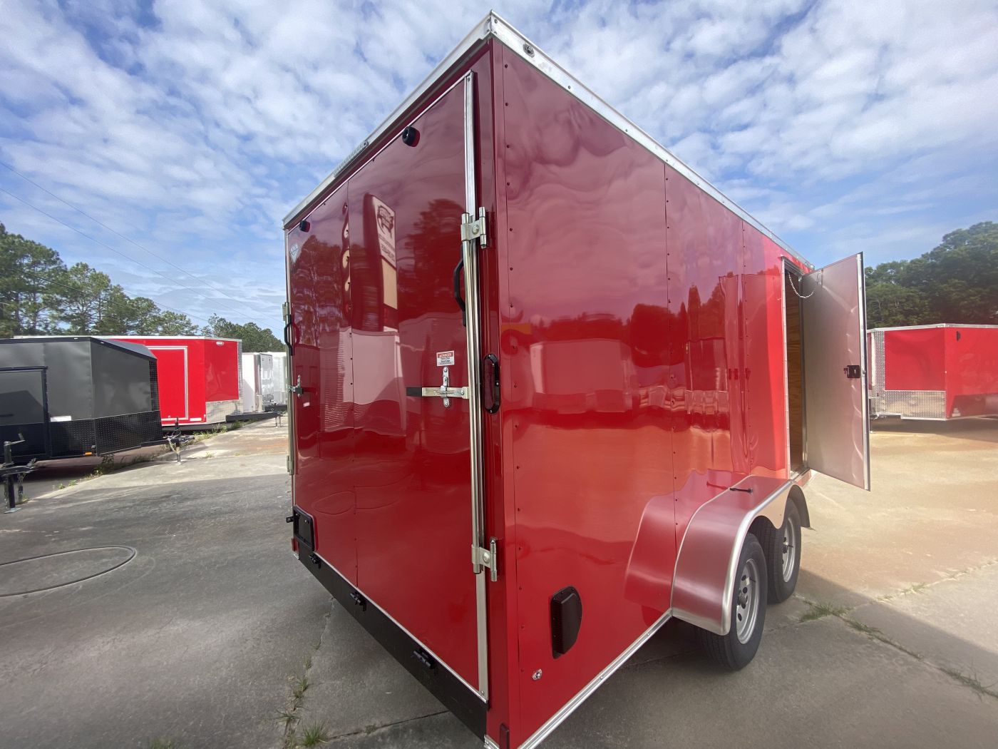 Diamond Cargo 7x16 TA Trailer - Red, Ramp, Side Door, Extra Height - Image 6