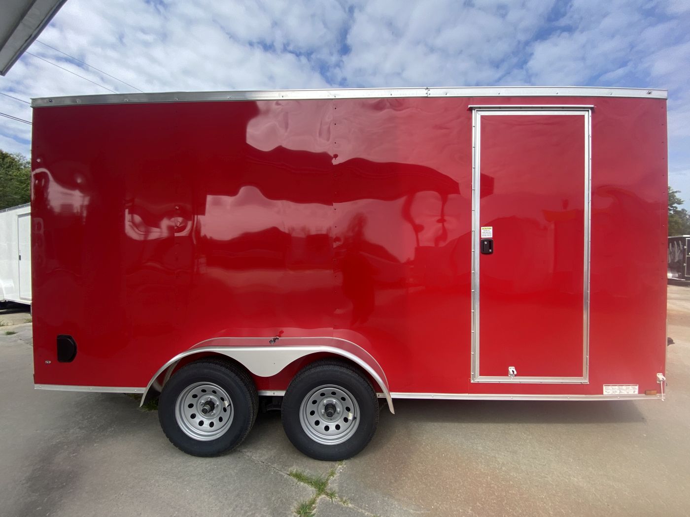 Diamond Cargo 7x16 TA Trailer - Red, Ramp, Side Door, Extra Height