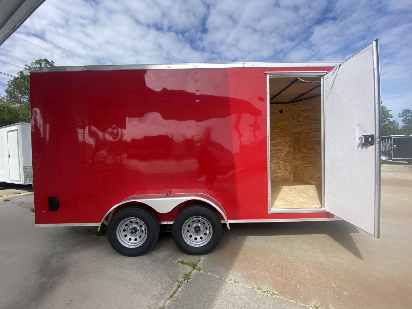 Diamond Cargo 7x16 TA Trailer - Red, Ramp, Side Door, Extra Height - Image 7