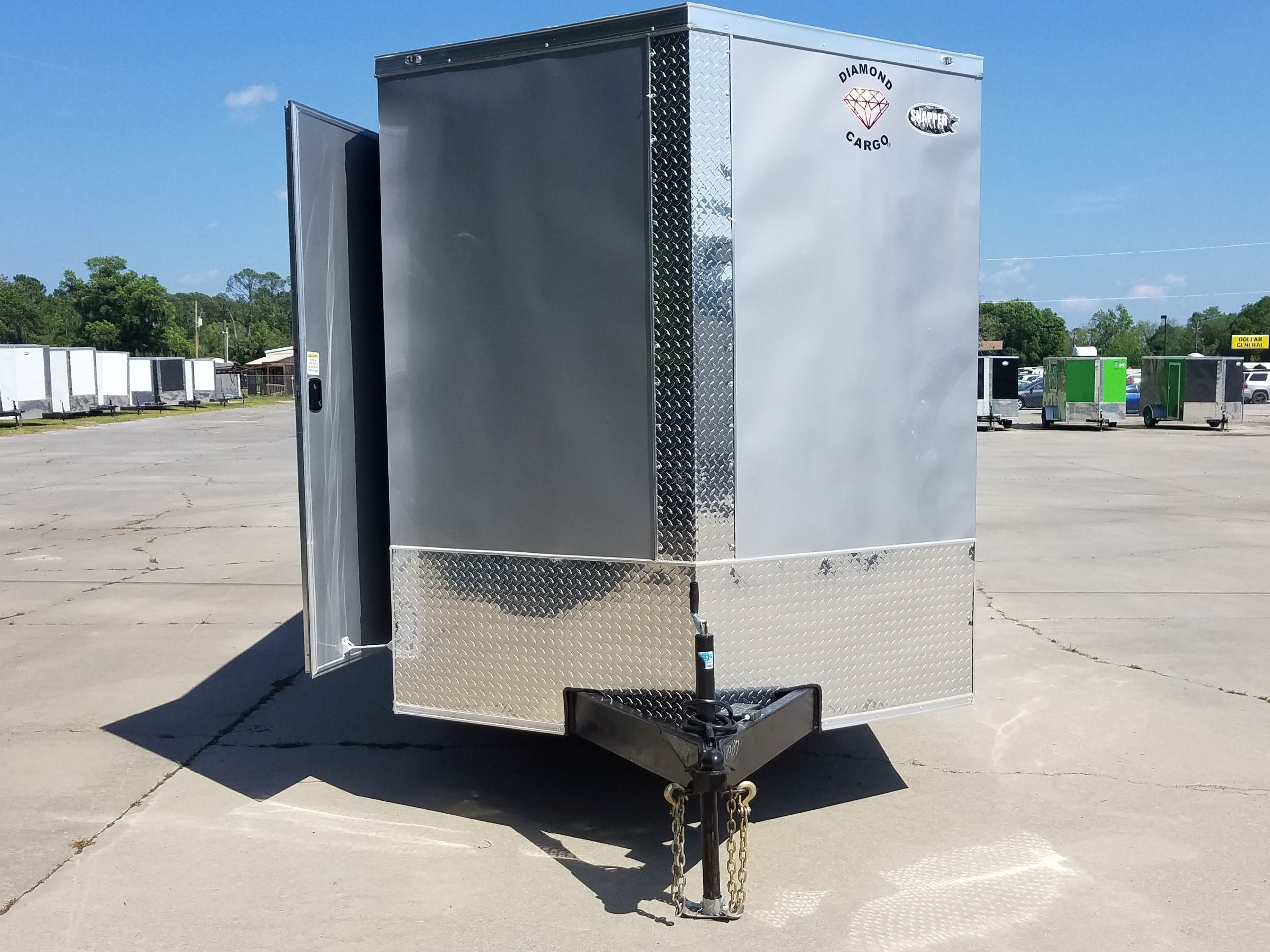 Diamond Cargo 7x16 TA Trailer - Silver Frost, Ramp, Side Door, Extra Height, Tie Downs, Insulated - Image 4