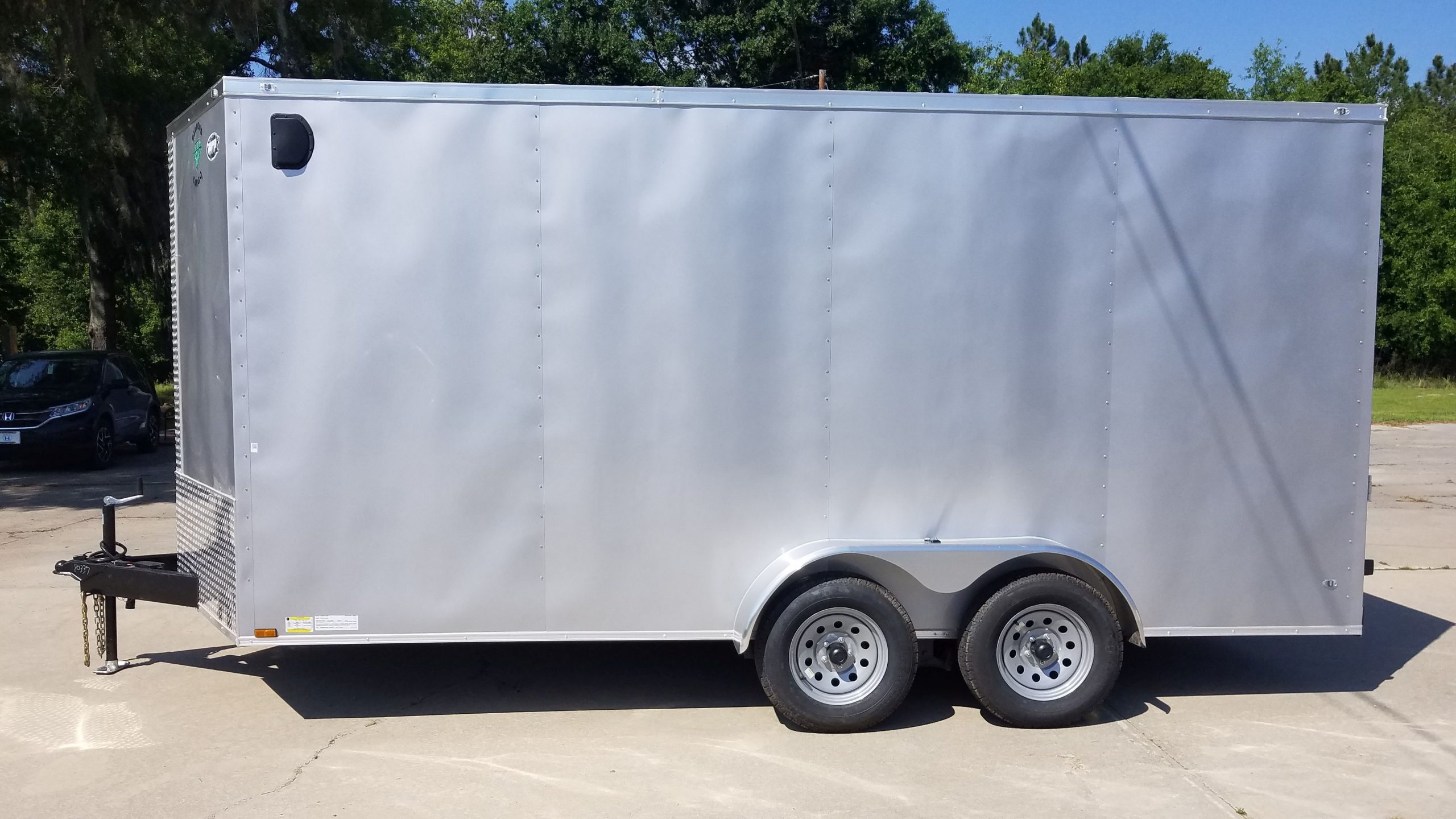 Diamond Cargo 7x16 TA Trailer - Silver Frost, Ramp, Side Door, Extra Height, Tie Downs, Insulated - Image 17