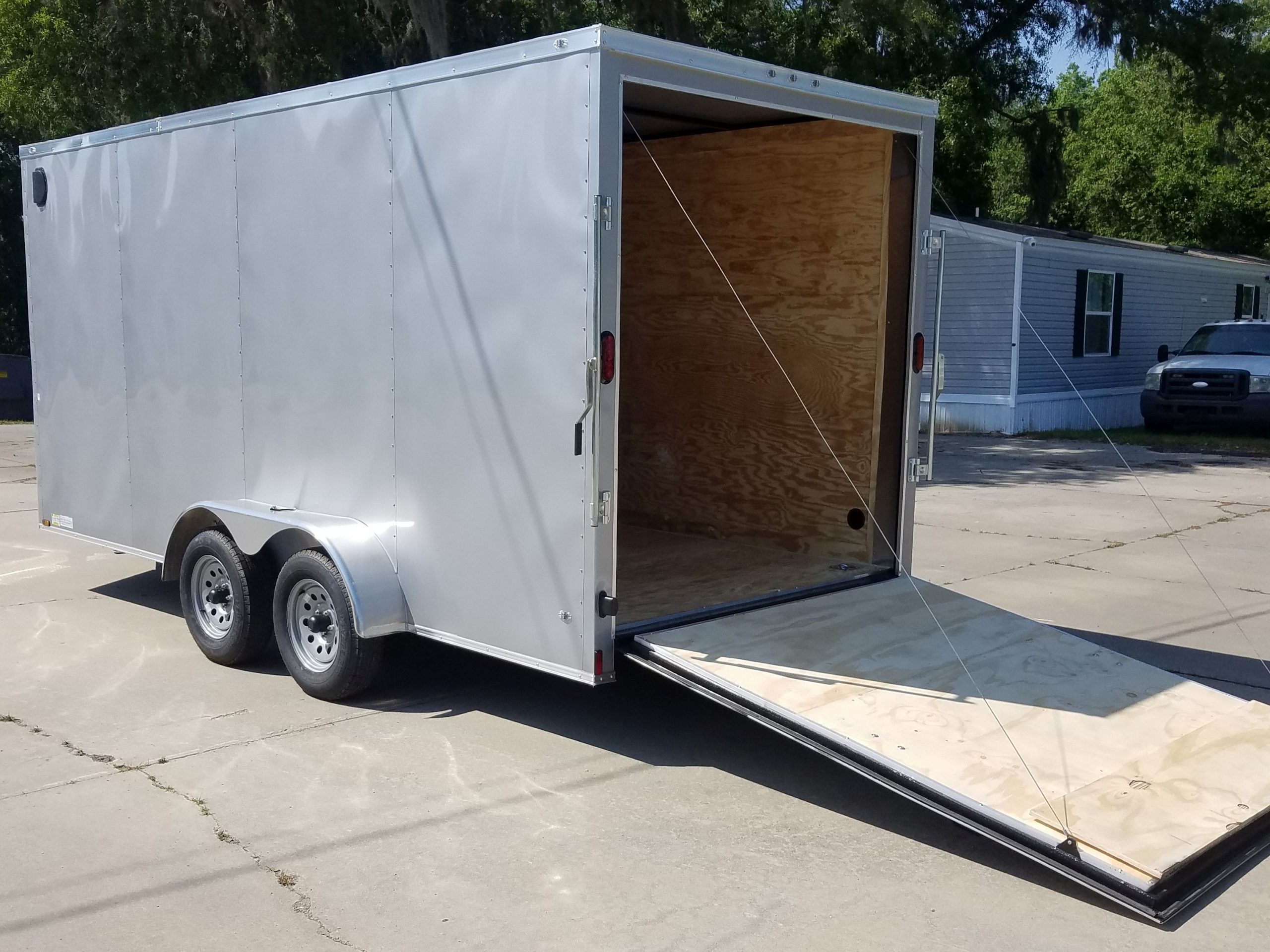 Diamond Cargo 7x16 TA Trailer - Silver Frost, Ramp, Side Door, Extra Height, Tie Downs, Insulated - Image 13