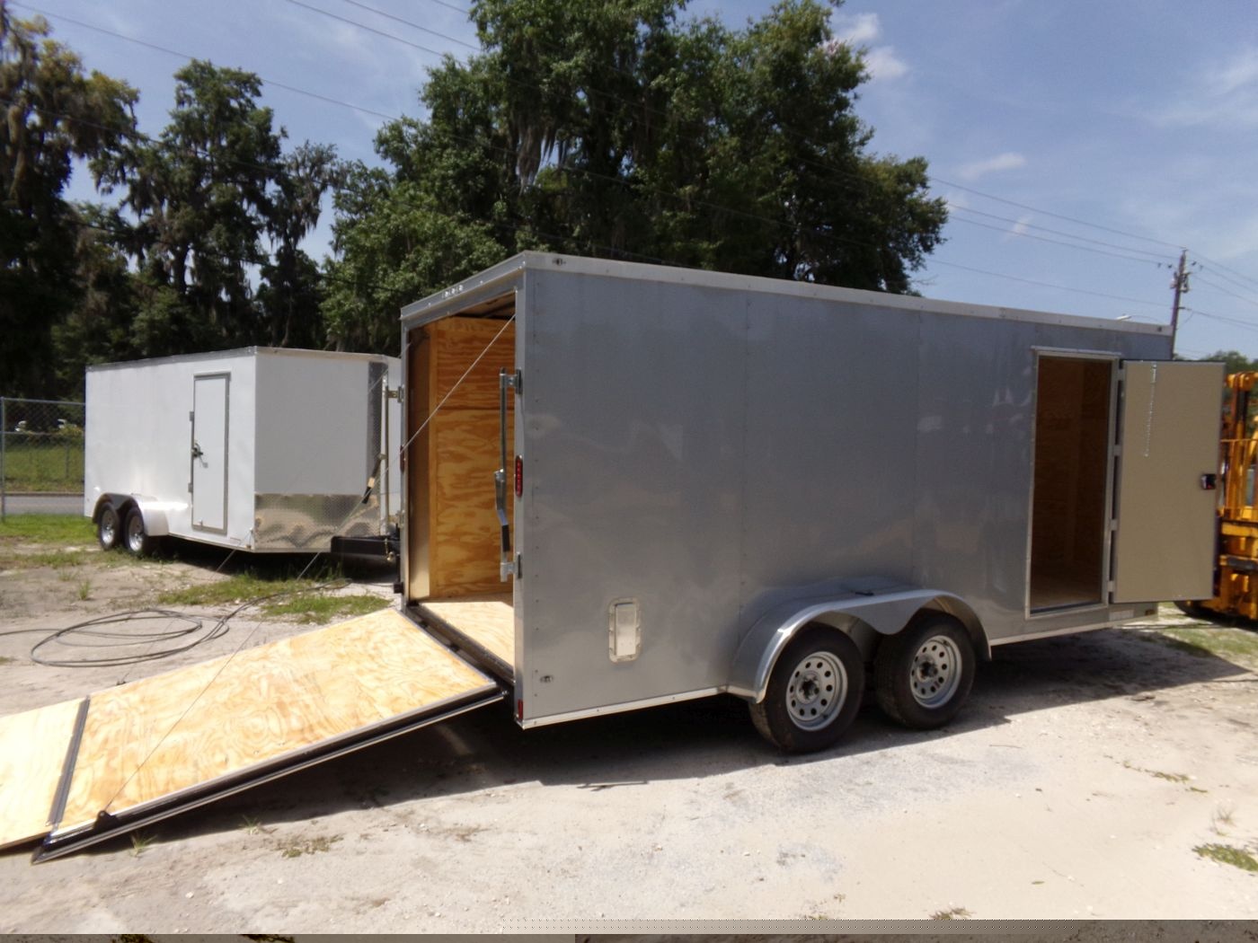 Diamond Cargo 7x16 TA Trailer - Silver Frost, Ramp, Side Door, Extra Height - Image 7