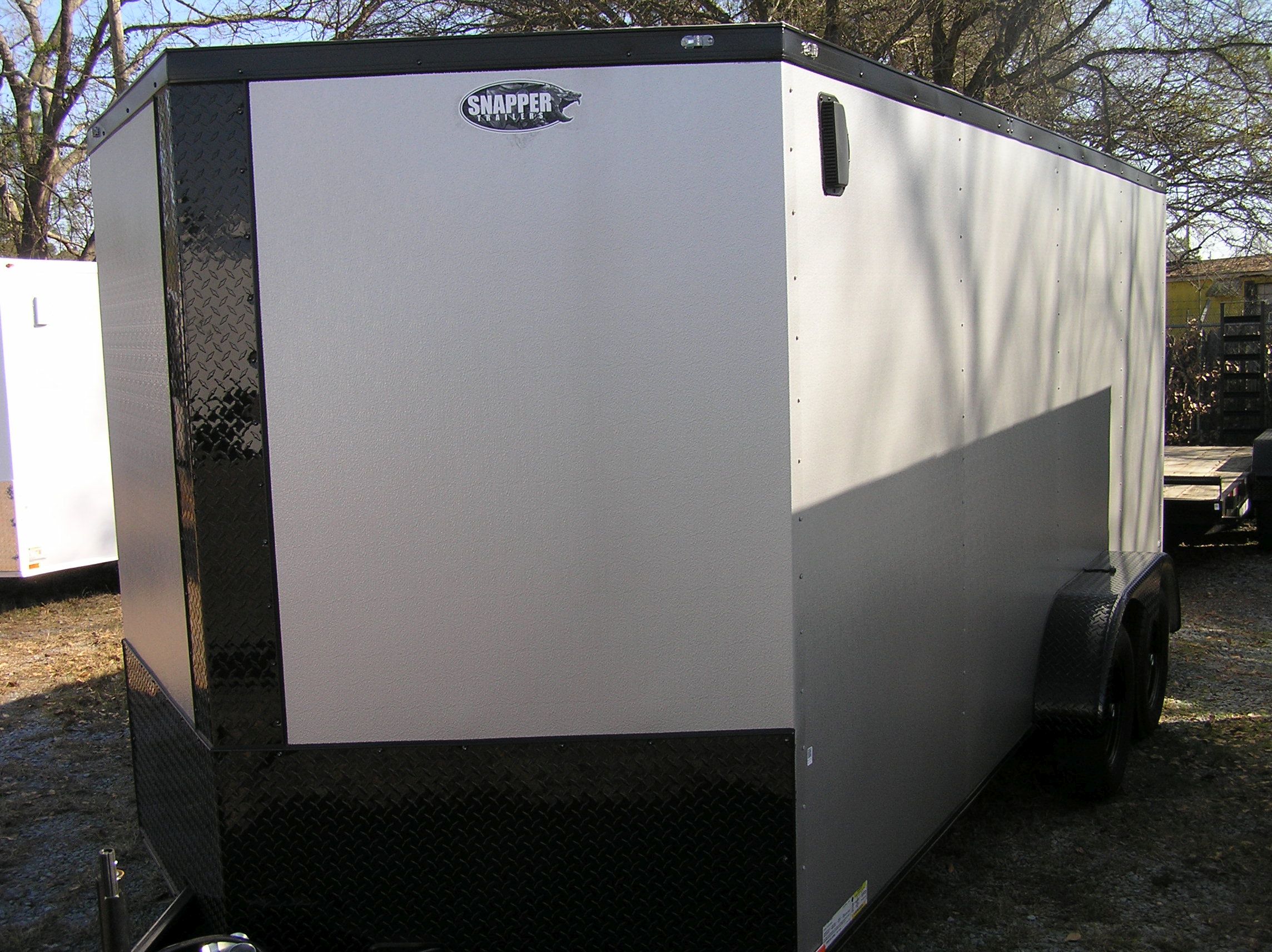 Diamond Cargo 7x16 TA Trailer - Embossed Silver Frost, Ramp, Side Door, Extra Height - Image 2