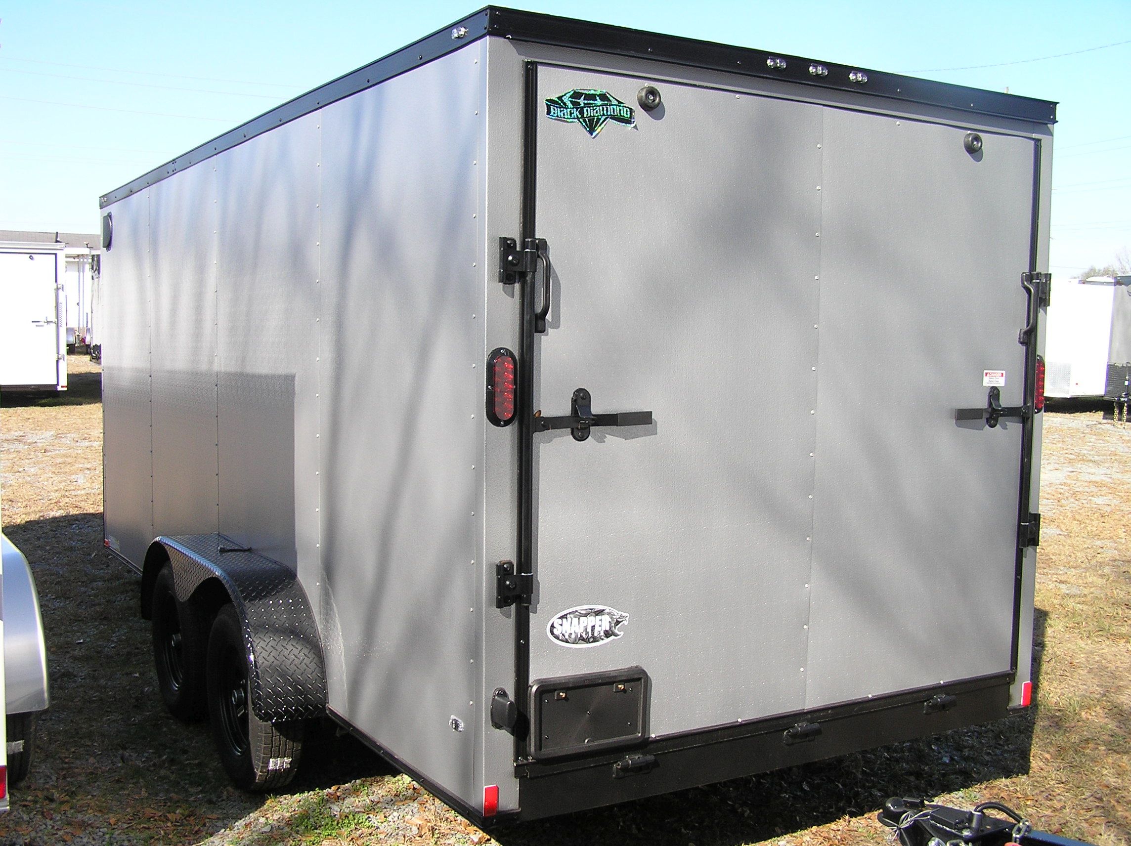 Diamond Cargo 7x16 TA Trailer - Embossed Silver Frost, Ramp, Side Door, Extra Height - Image 3