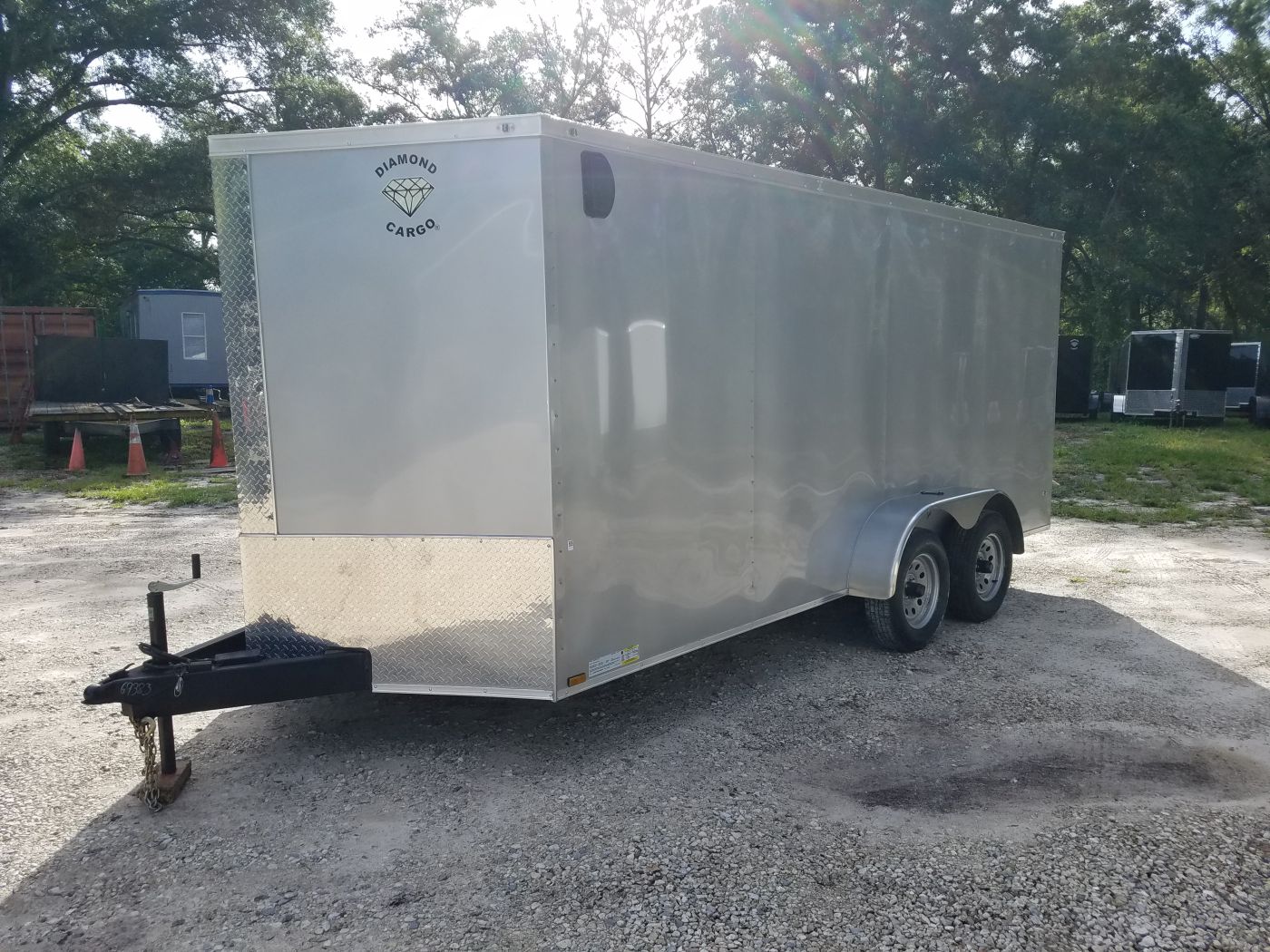Diamond Cargo 7x16 TA Trailer - Silver Frost, Ramp, Side Door, Extra Height - Image 3