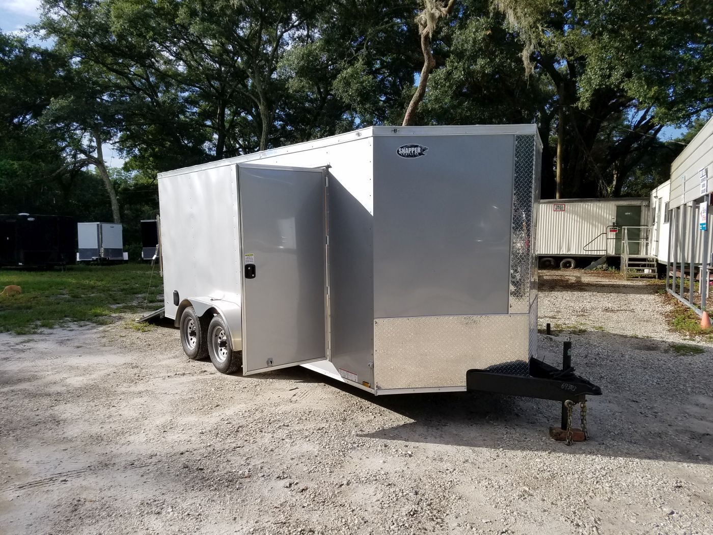 Diamond Cargo 7x16 TA Trailer - Silver Frost, Ramp, Side Door, Extra Height - Image 2
