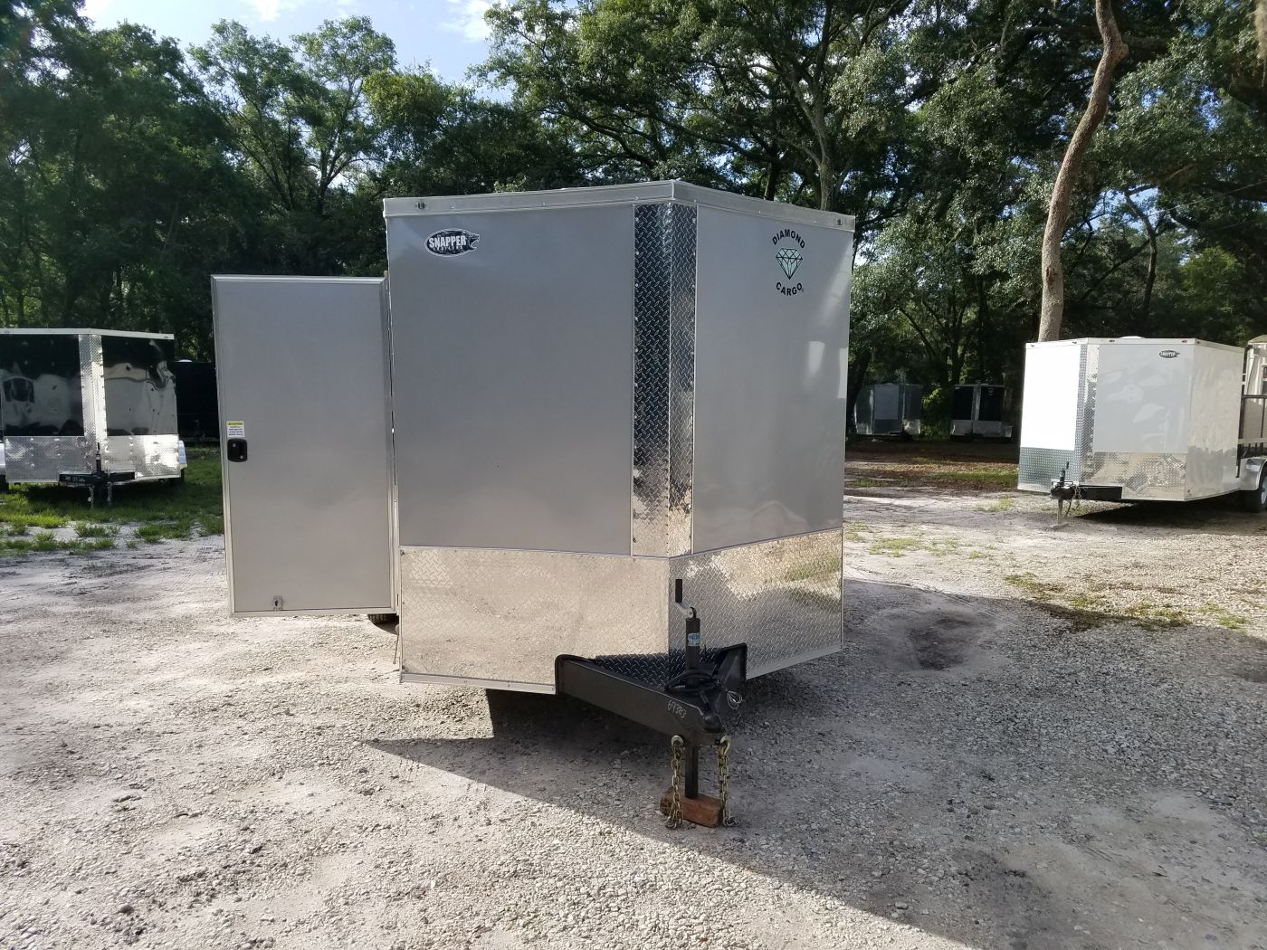 Diamond Cargo 7x16 TA Trailer - Silver Frost, Ramp, Side Door, Extra Height - Image 15