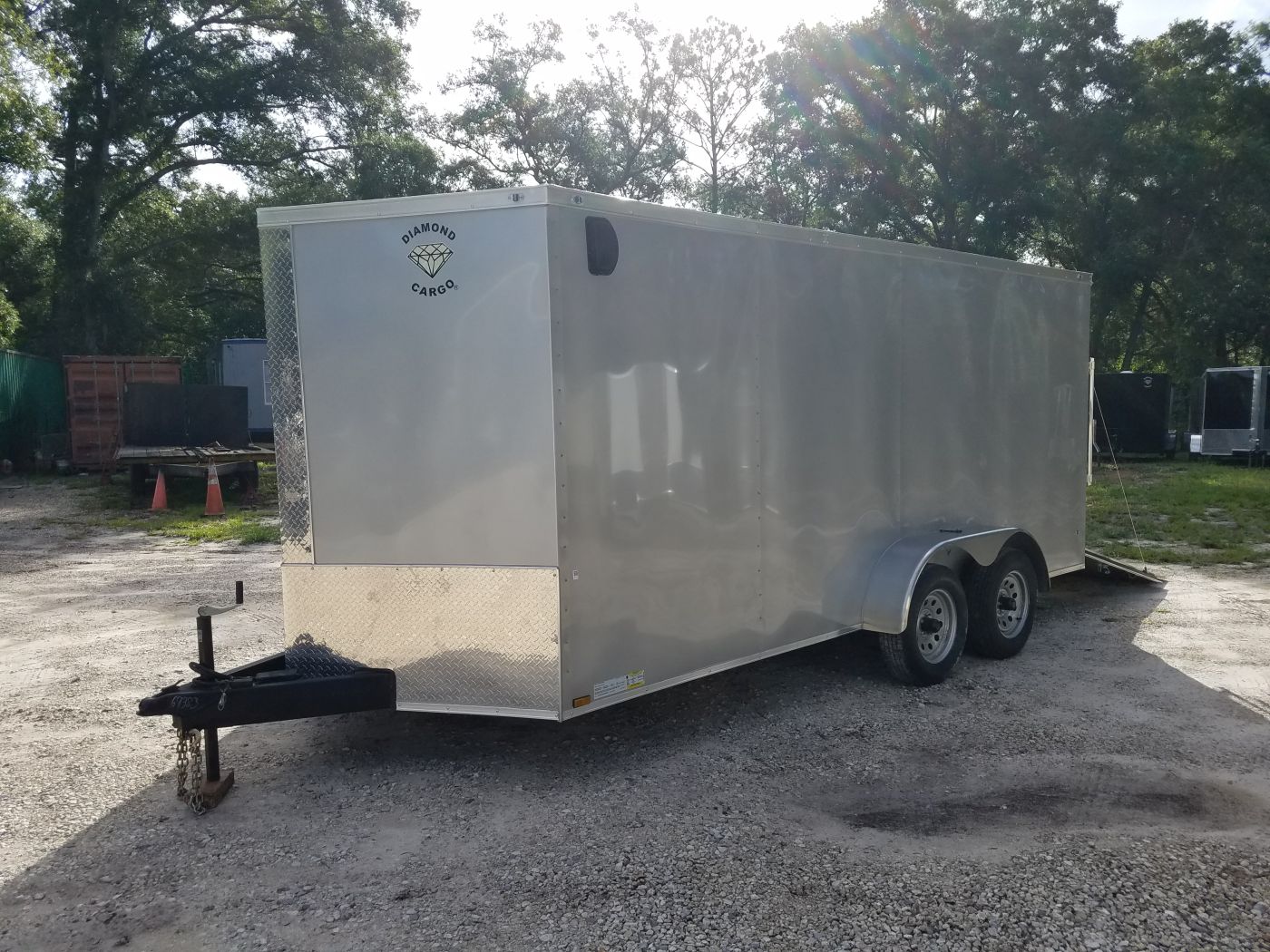 Diamond Cargo 7x16 TA Trailer - Silver Frost, Ramp, Side Door, Extra Height - Image 14