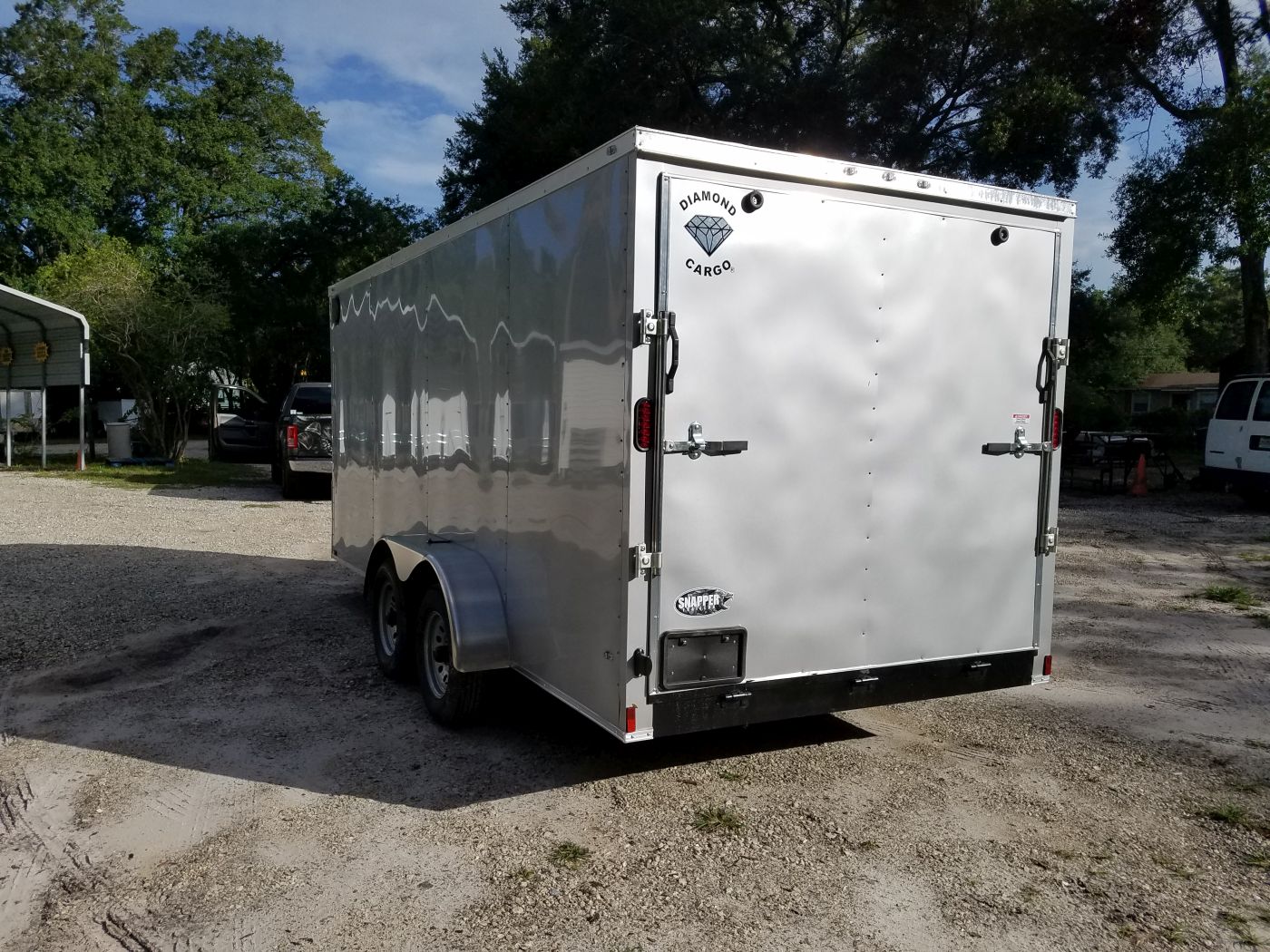 Diamond Cargo 7x16 TA Trailer - Silver Frost, Ramp, Side Door, Extra Height - Image 7
