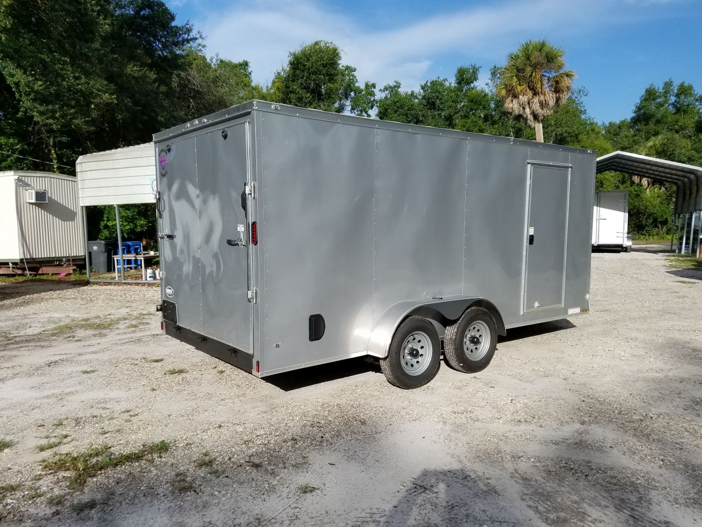 Diamond Cargo 7x16 TA Trailer - Silver Frost, Ramp, Side Door, Extra Height - Image 11