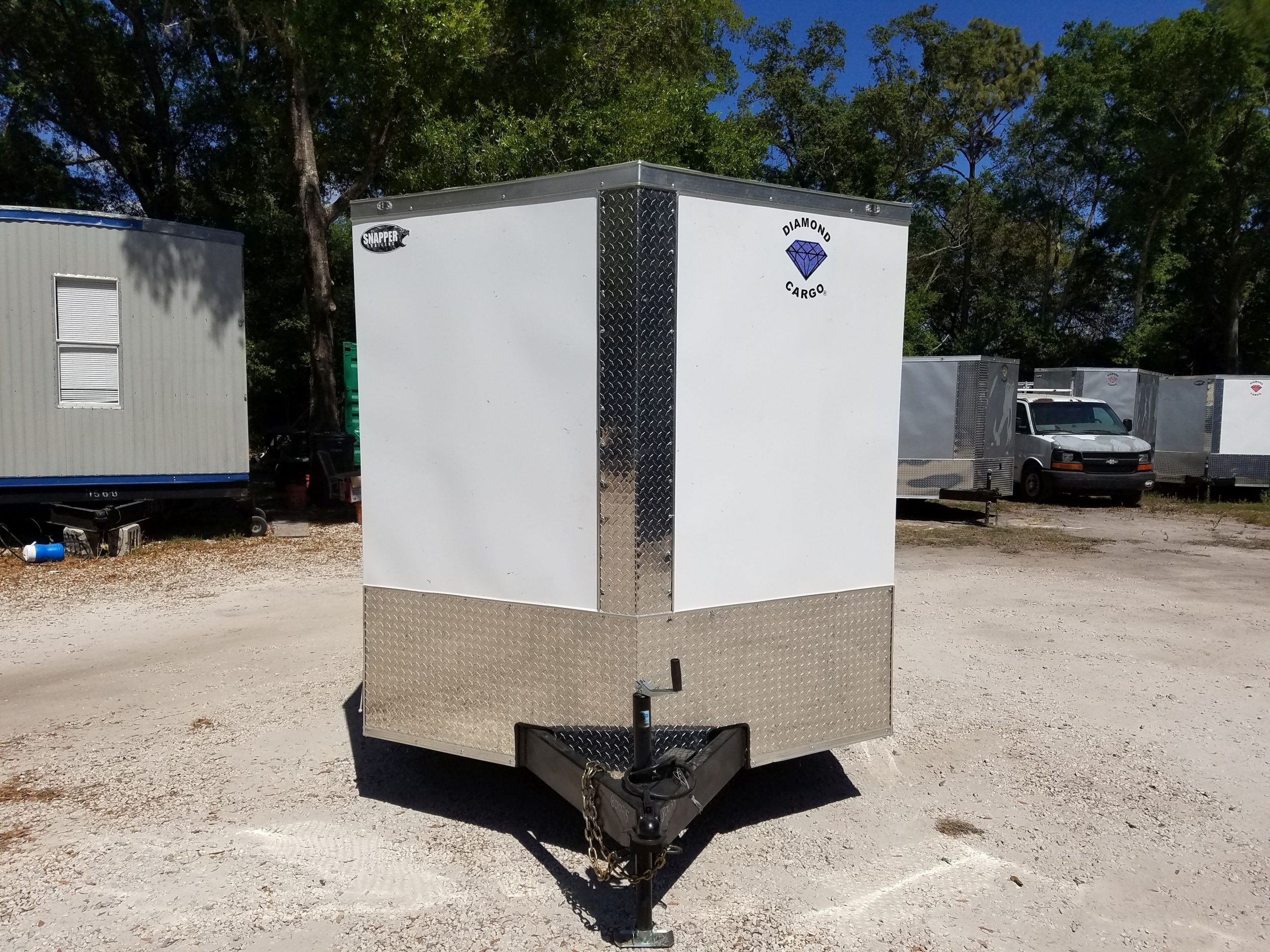 Diamond Cargo 7x16 TA Trailer - White, Barn Doors, Side Door, Extra Height, Insulated - Image 2