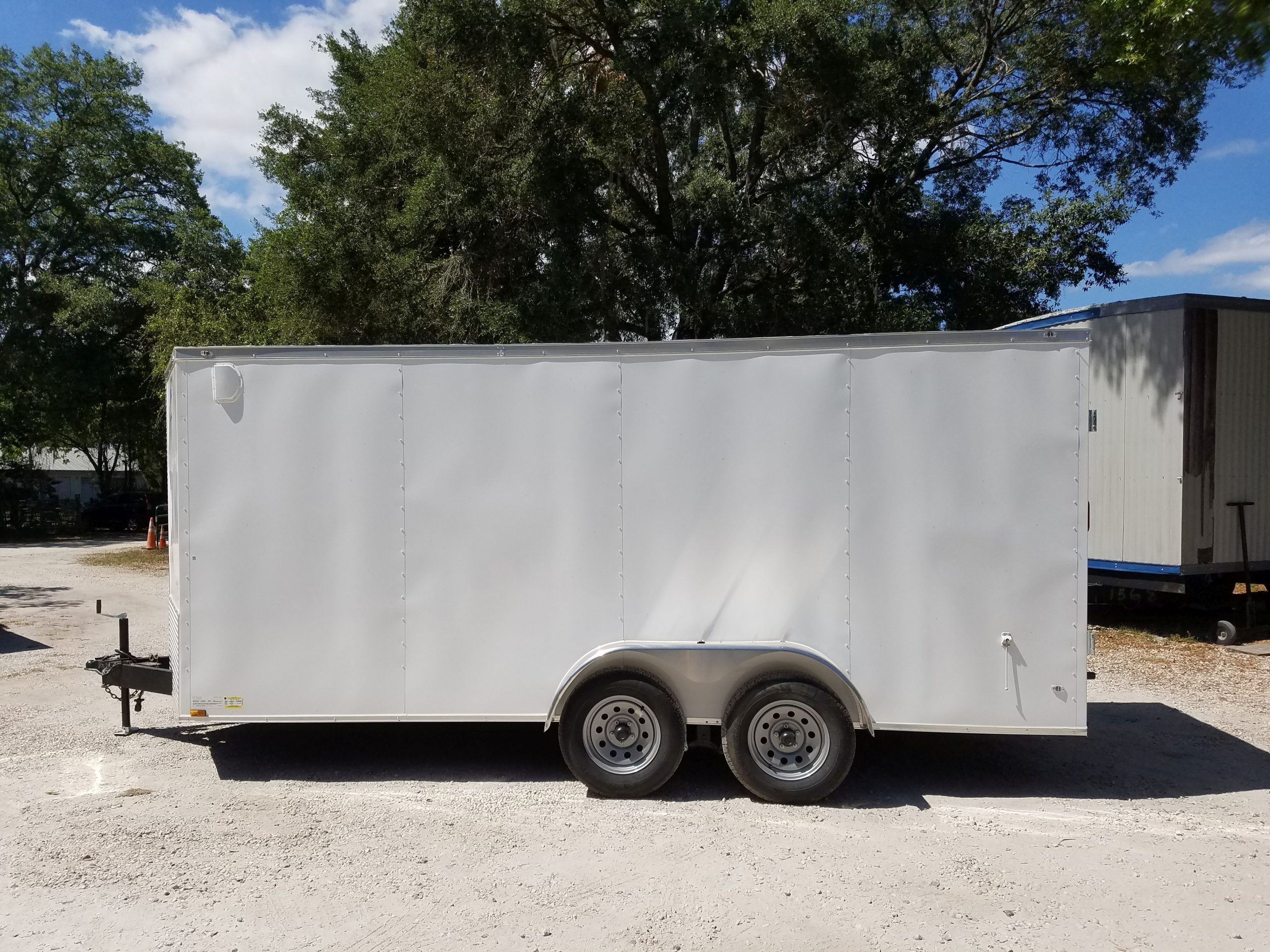 Diamond Cargo 7x16 TA Trailer - White, Barn Doors, Side Door, Extra Height, Insulated - Image 11
