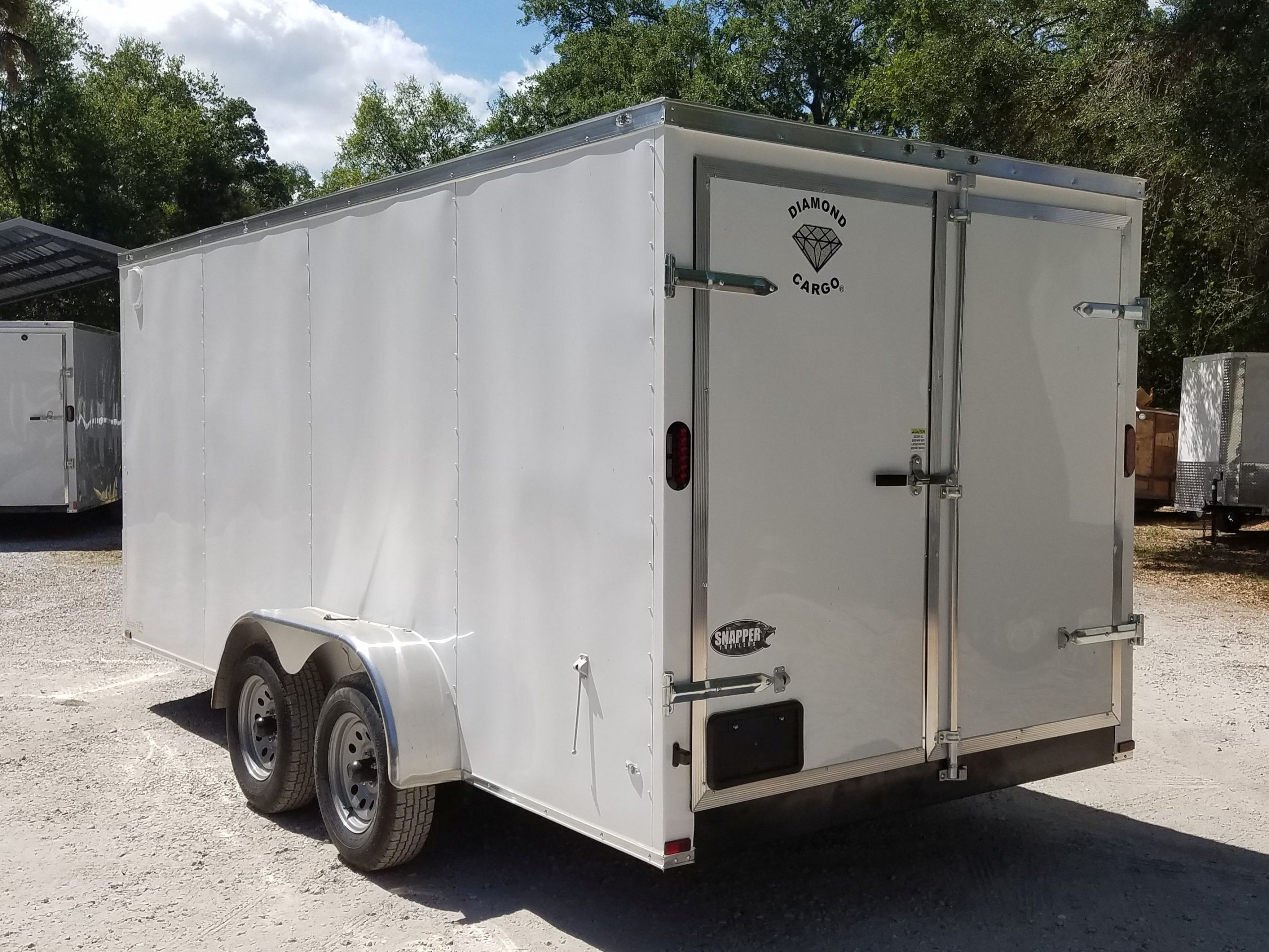 Diamond Cargo 7x16 TA Trailer - White, Barn Doors, Side Door, Extra Height, Insulated - Image 9