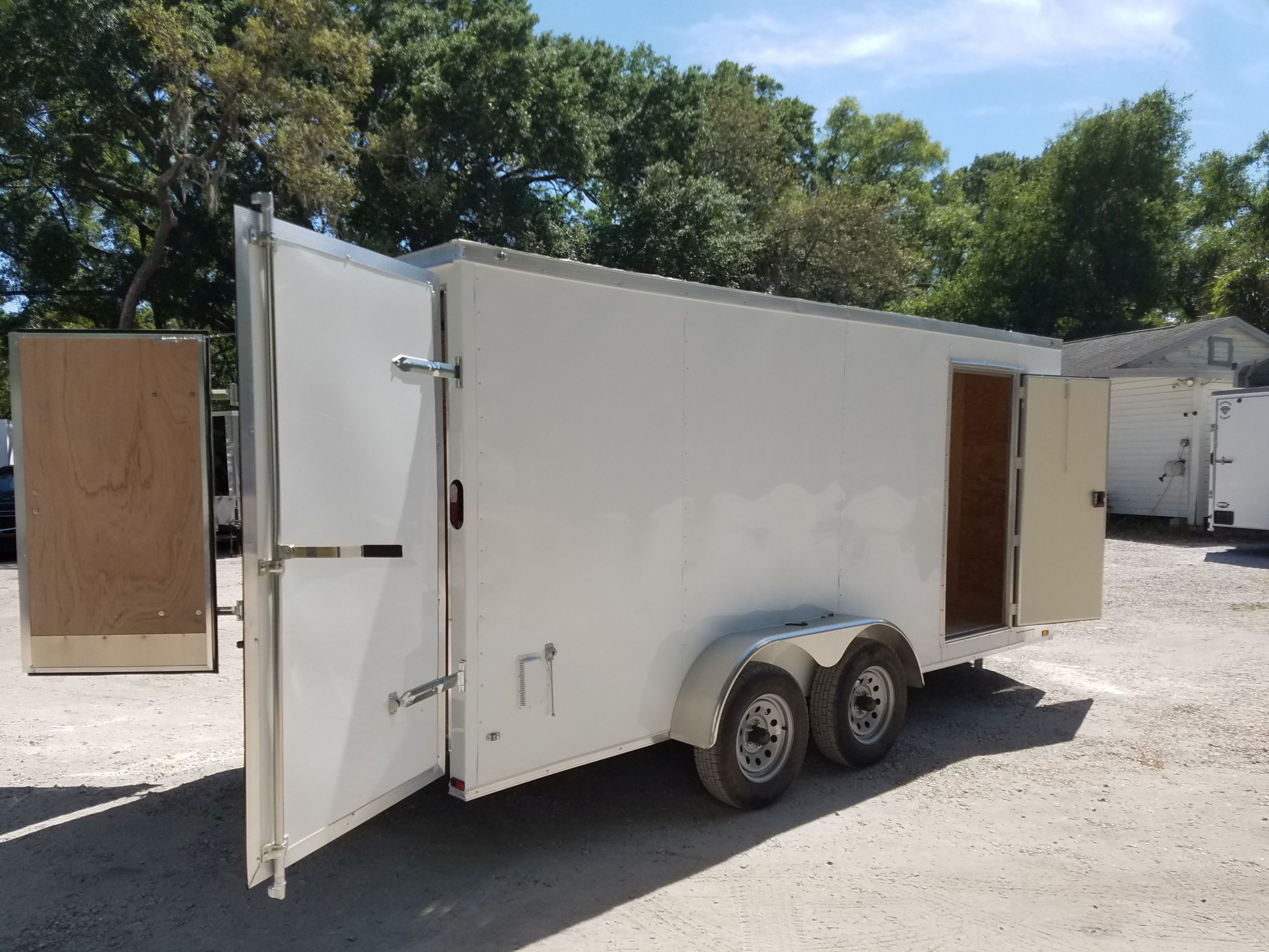 Diamond Cargo 7x16 TA Trailer - White, Barn Doors, Side Door, Extra Height, Insulated - Image 5
