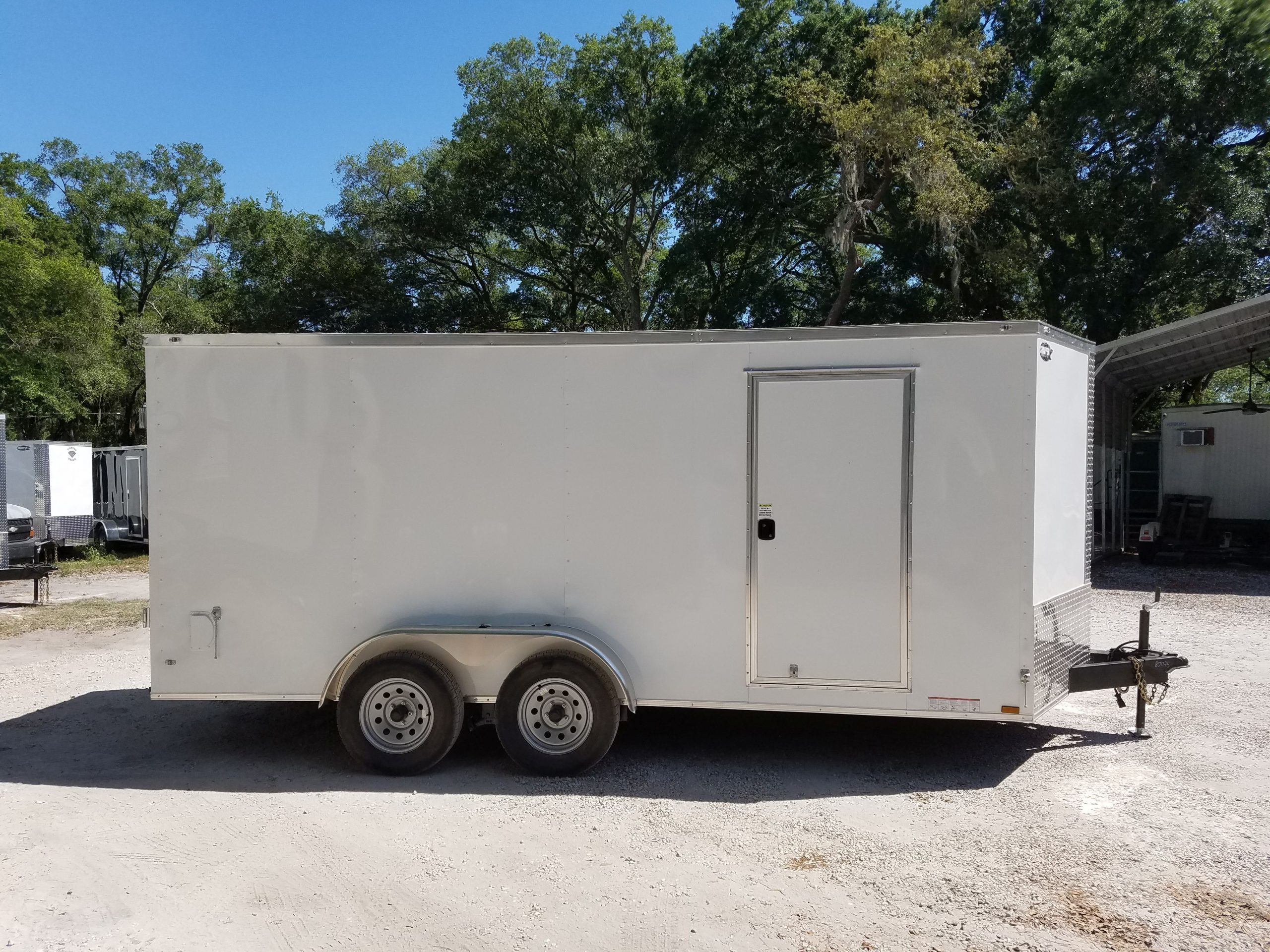 Diamond Cargo 7x16 TA Trailer - White, Barn Doors, Side Door, Extra Height, Insulated - Image 4
