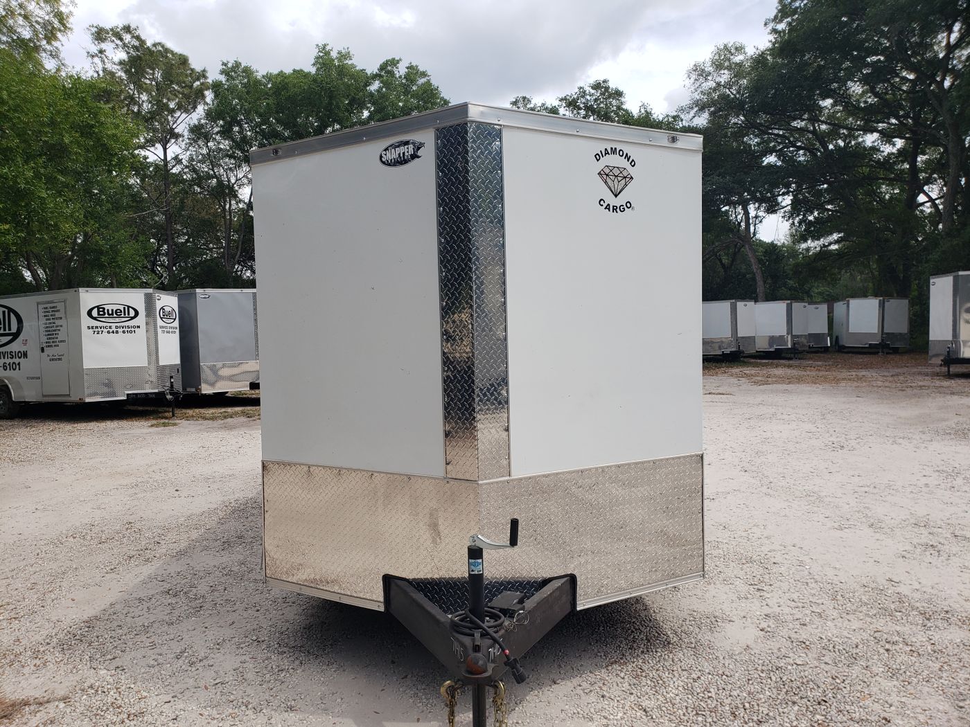 Diamond Cargo 7x16 TA Trailer - White, Ramp, Side Door, Extra Height - Image 17