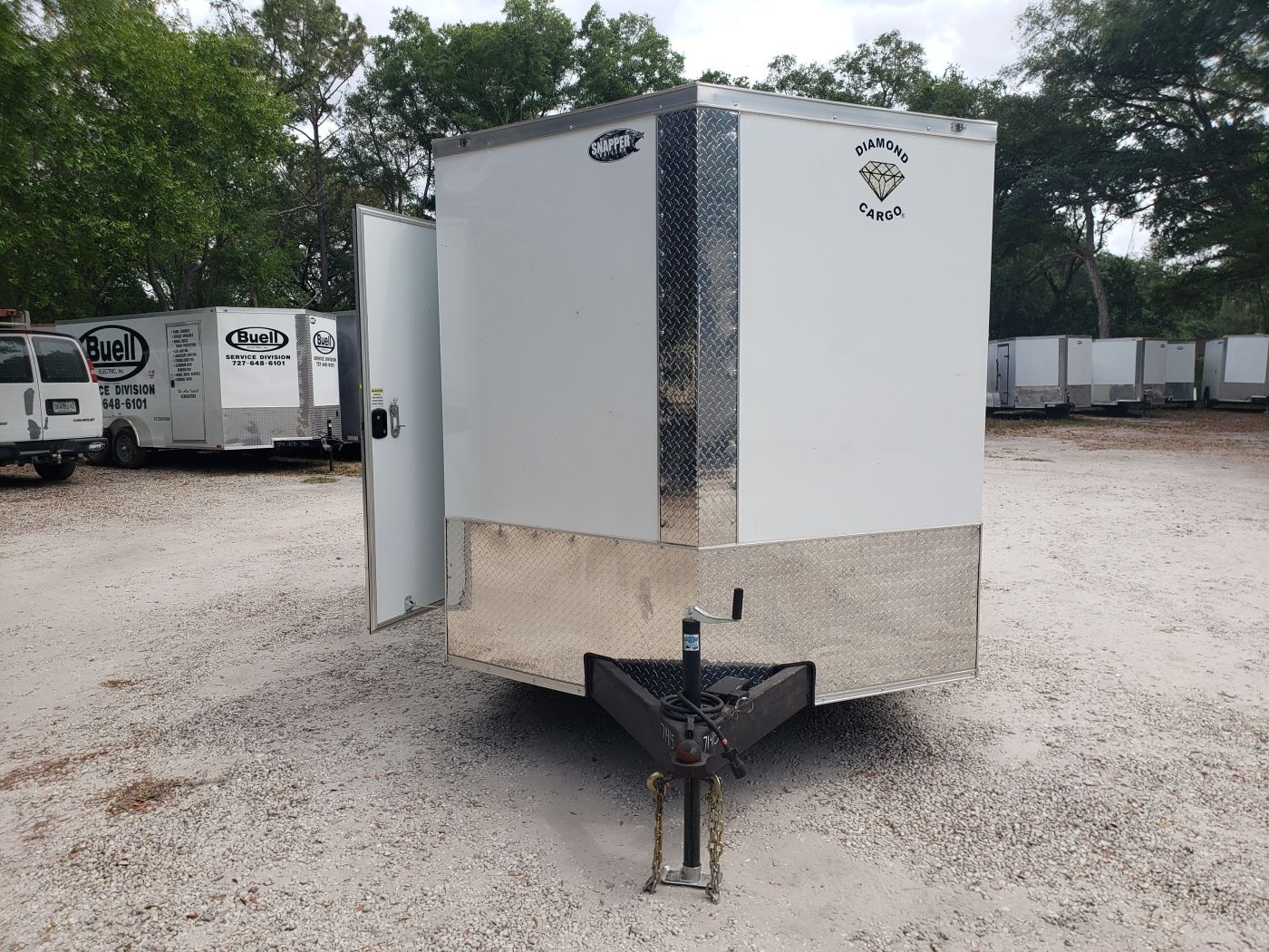 Diamond Cargo 7x16 TA Trailer - White, Ramp, Side Door, Extra Height - Image 15