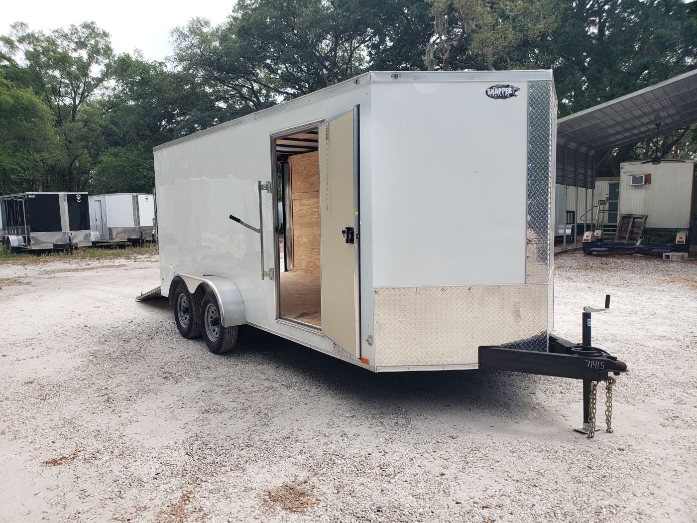Diamond Cargo 7x16 TA Trailer - White, Ramp, Side Door, Extra Height - Image 14