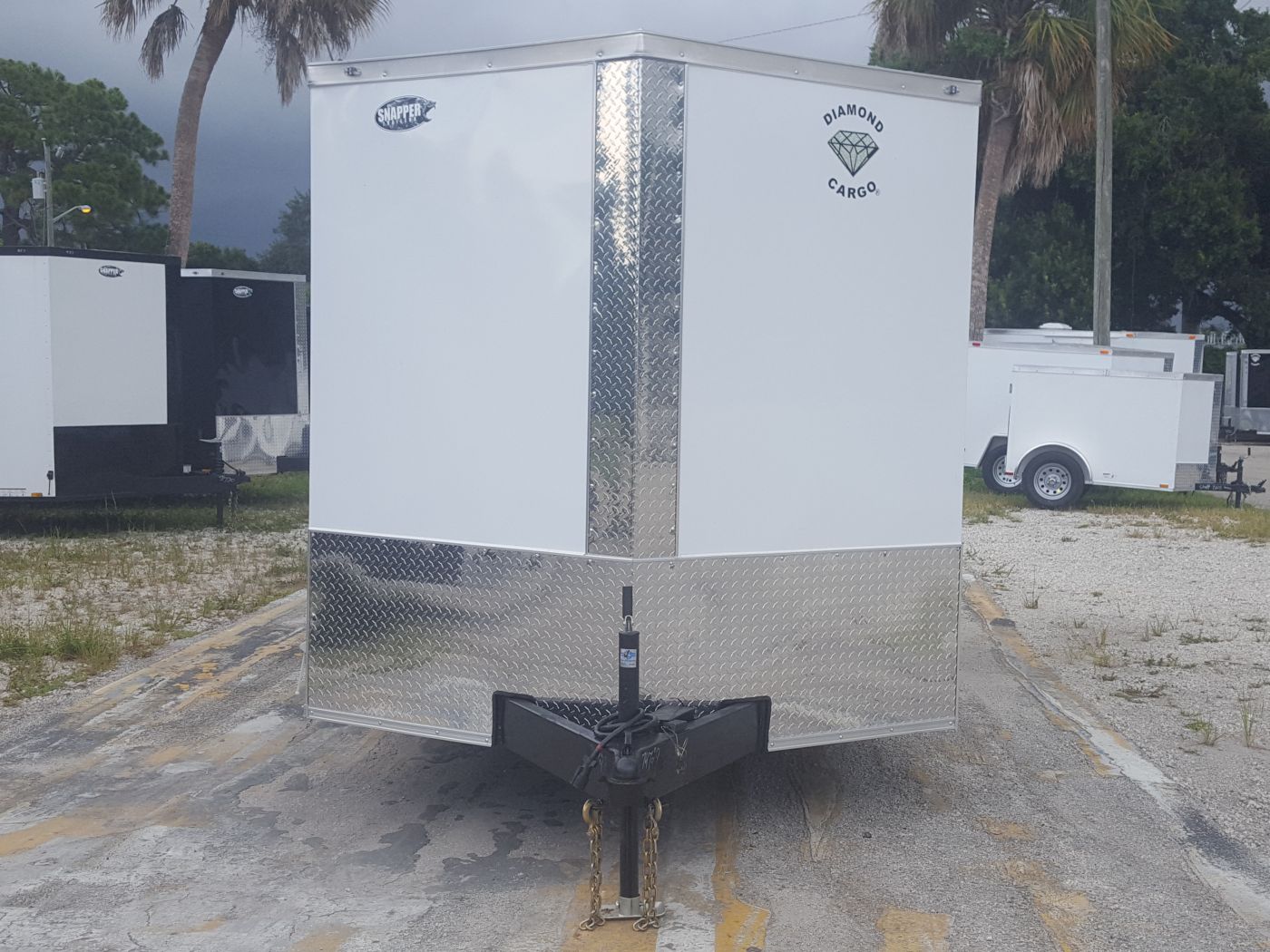 Diamond Cargo 7x16 TA Trailer - White, Ramp, Side Door, Extra Height - Image 14