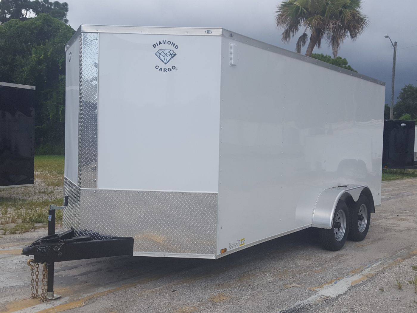 Diamond Cargo 7x16 TA Trailer - White, Ramp, Side Door, Extra Height - Image 2