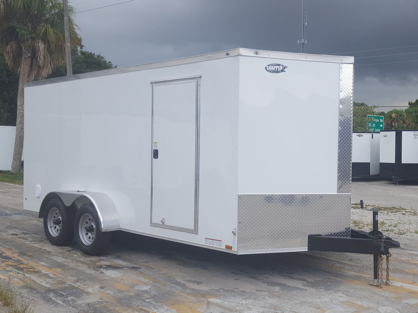 Diamond Cargo 7x16 TA Trailer - White, Ramp, Side Door, Extra Height - Image 13