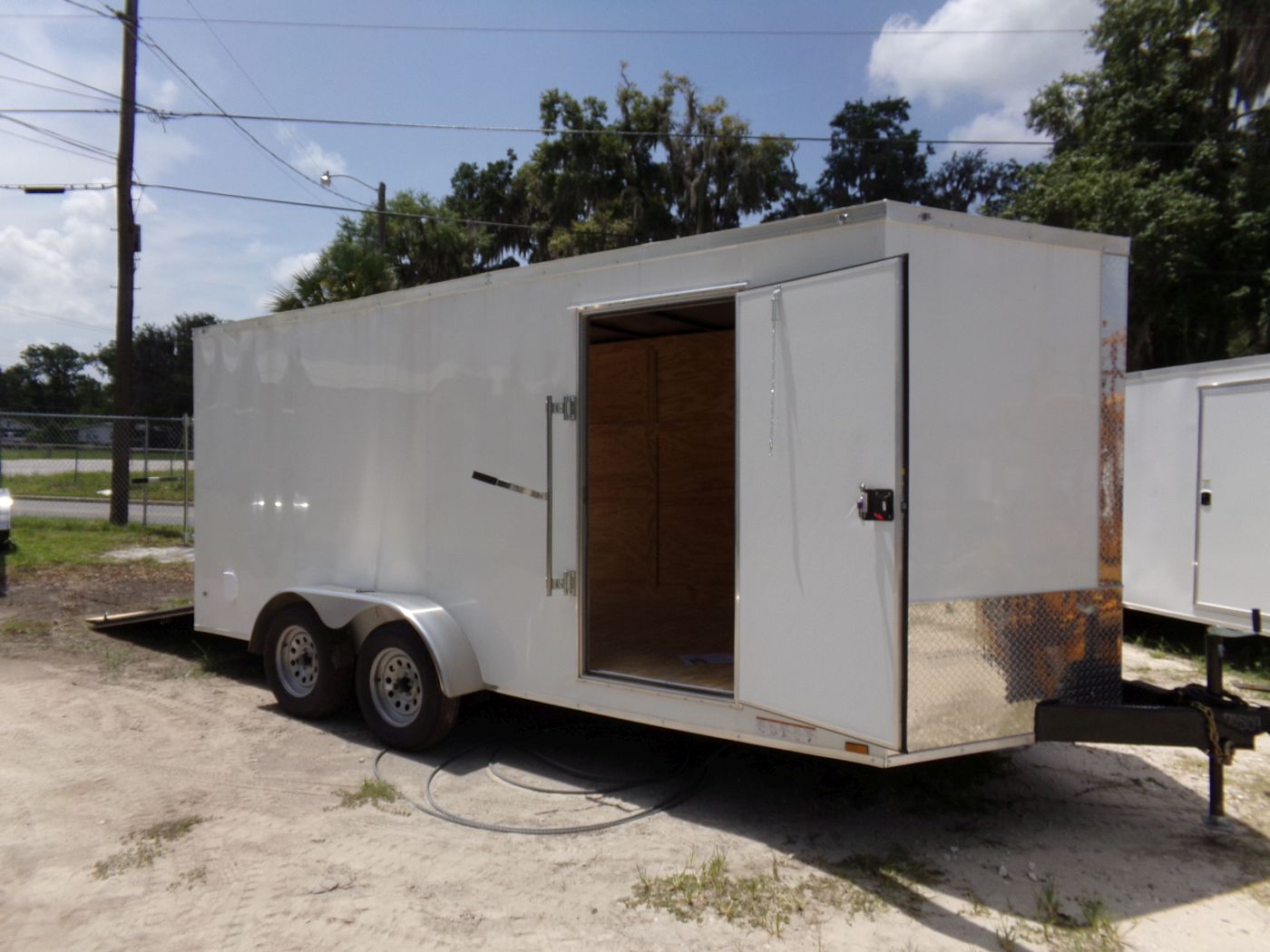 Diamond Cargo 7x16 TA Trailer - White, Ramp, Side Door, Extra Height - Image 12