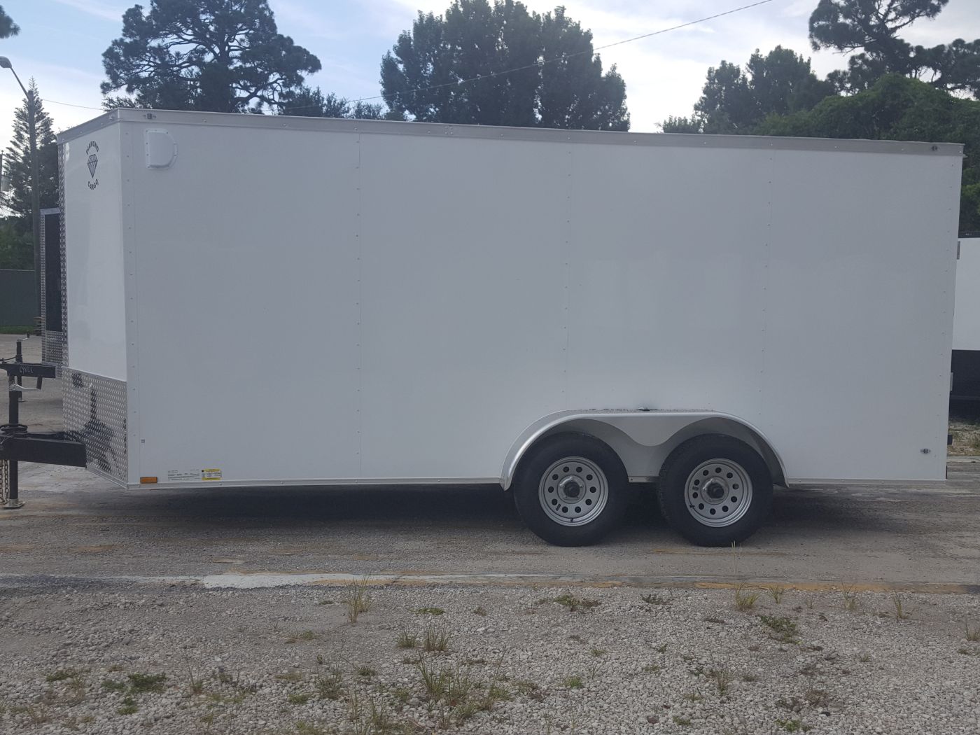 Diamond Cargo 7x16 TA Trailer - White, Ramp, Side Door, Extra Height - Image 3