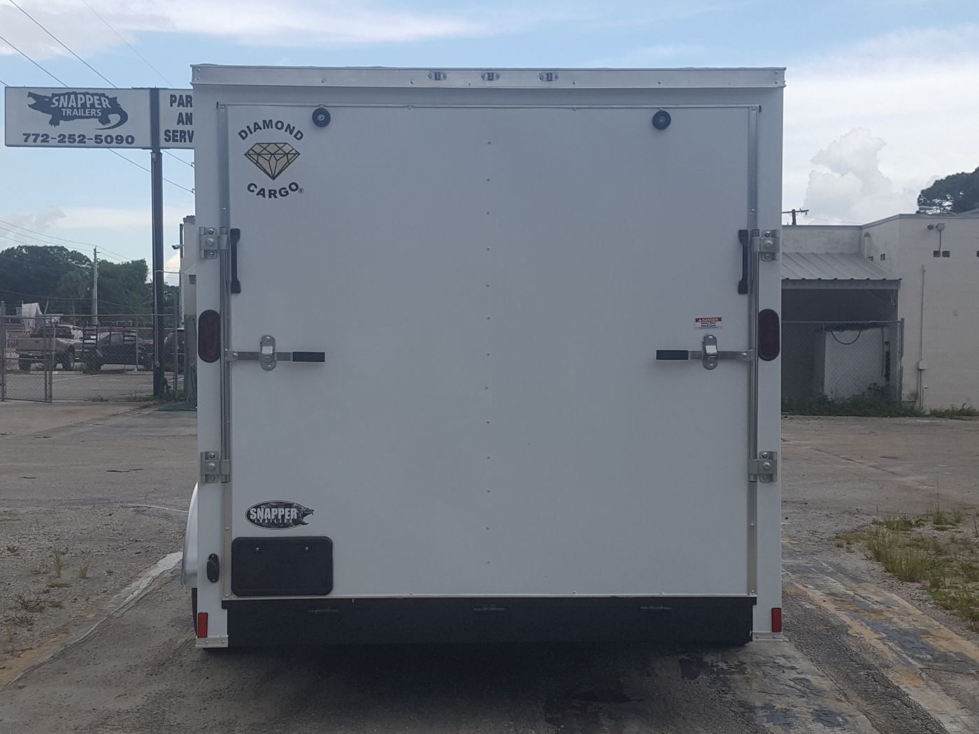 Diamond Cargo 7x16 TA Trailer - White, Ramp, Side Door, Extra Height - Image 7