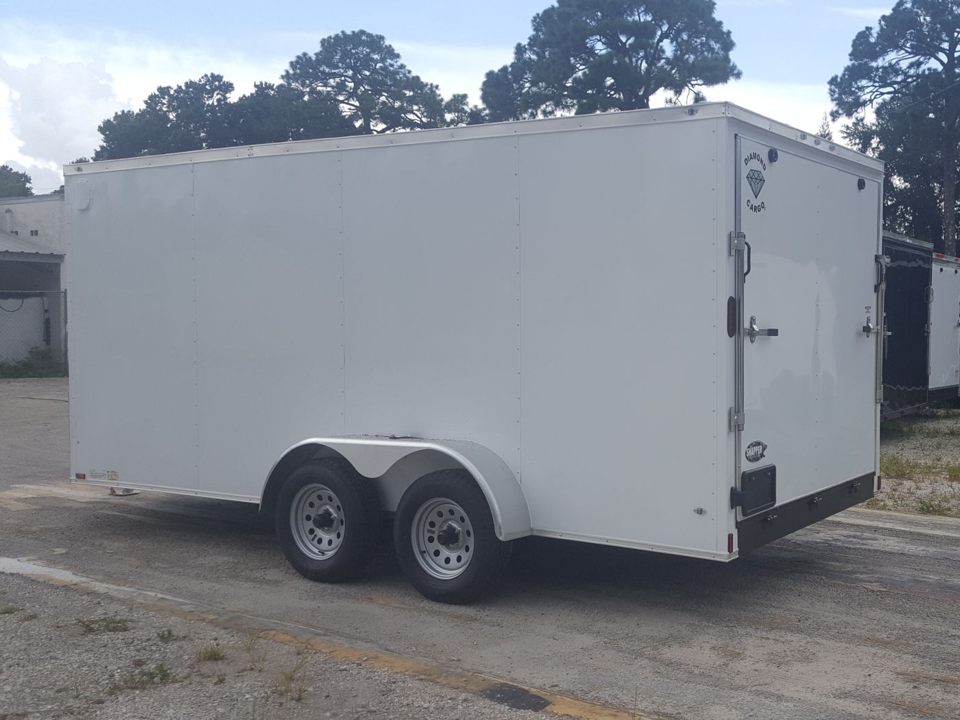 Diamond Cargo 7x16 TA Trailer - White, Ramp, Side Door, Extra Height - Image 5