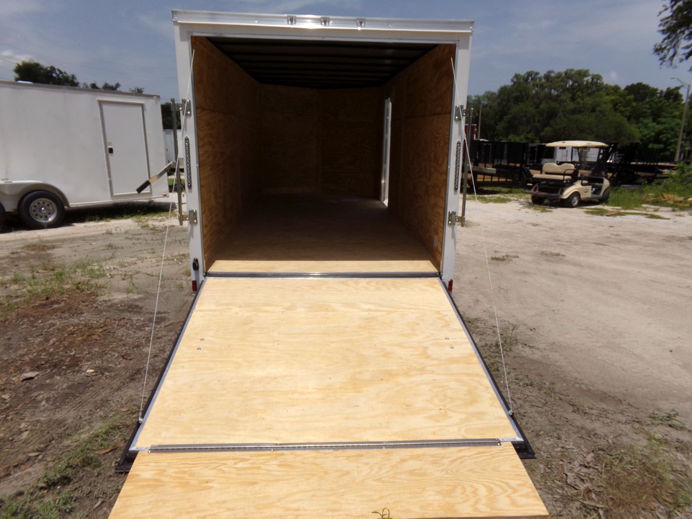 Diamond Cargo 7x16 TA Trailer - White, Ramp, Side Door, Extra Height - Image 6