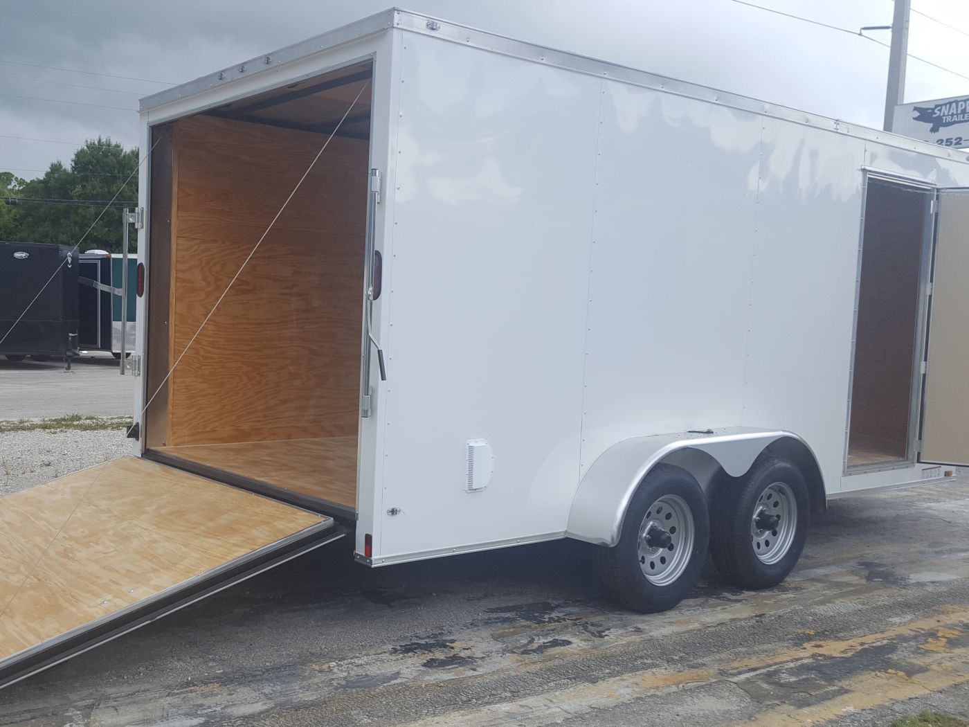 Diamond Cargo 7x16 TA Trailer - White, Ramp, Side Door, Extra Height - Image 8