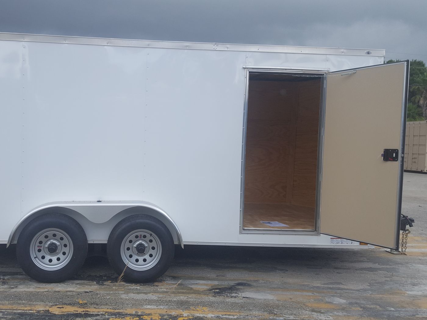 Diamond Cargo 7x16 TA Trailer - White, Ramp, Side Door, Extra Height - Image 10