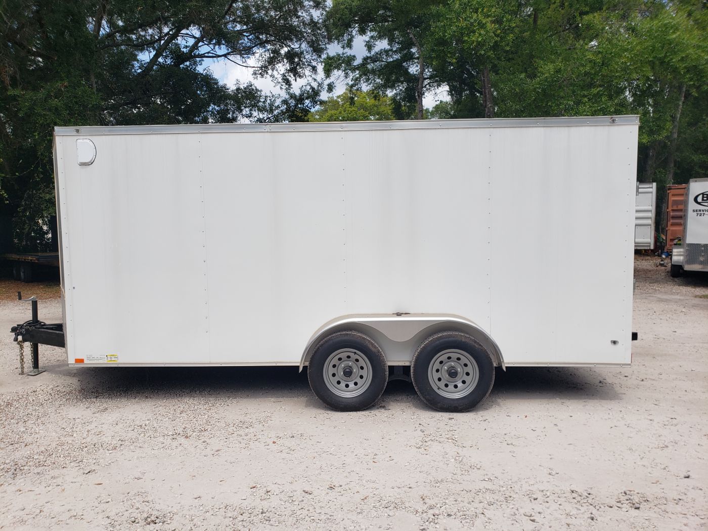 Diamond Cargo 7x16 TA Trailer - White, Ramp, Side Door, Extra Height - Image 5