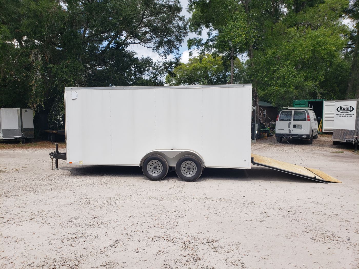 Diamond Cargo 7x16 TA Trailer - White, Ramp, Side Door, Extra Height - Image 4