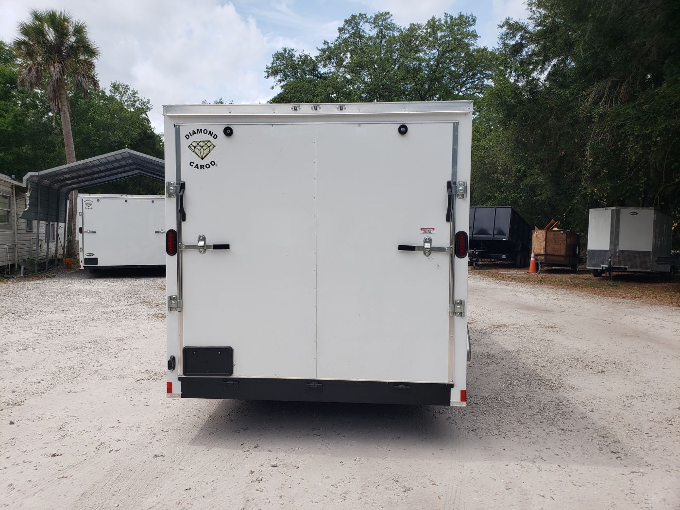 Diamond Cargo 7x16 TA Trailer - White, Ramp, Side Door, Extra Height - Image 9